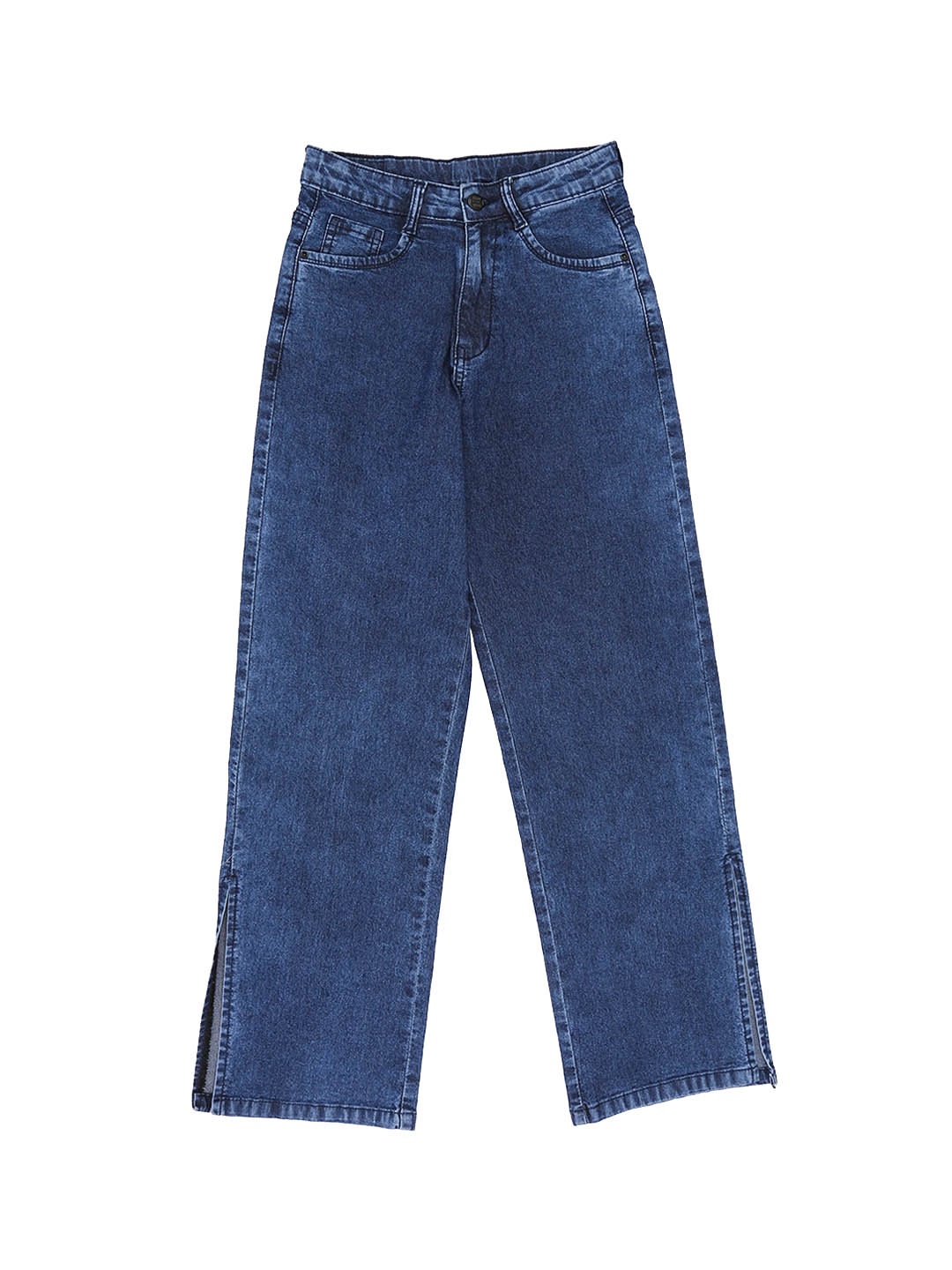 

High Star Girls Blue Wide Leg High-Rise Stretchable Jeans