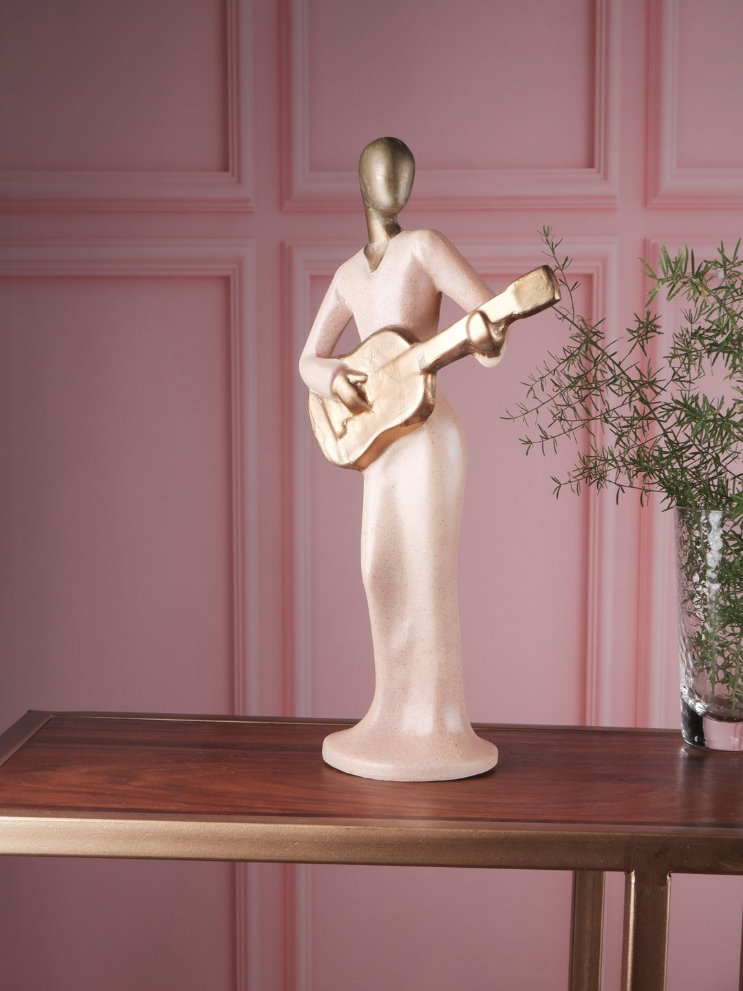 

THE WHITE INK DECOR Beige Musician Figurine Showpieces
