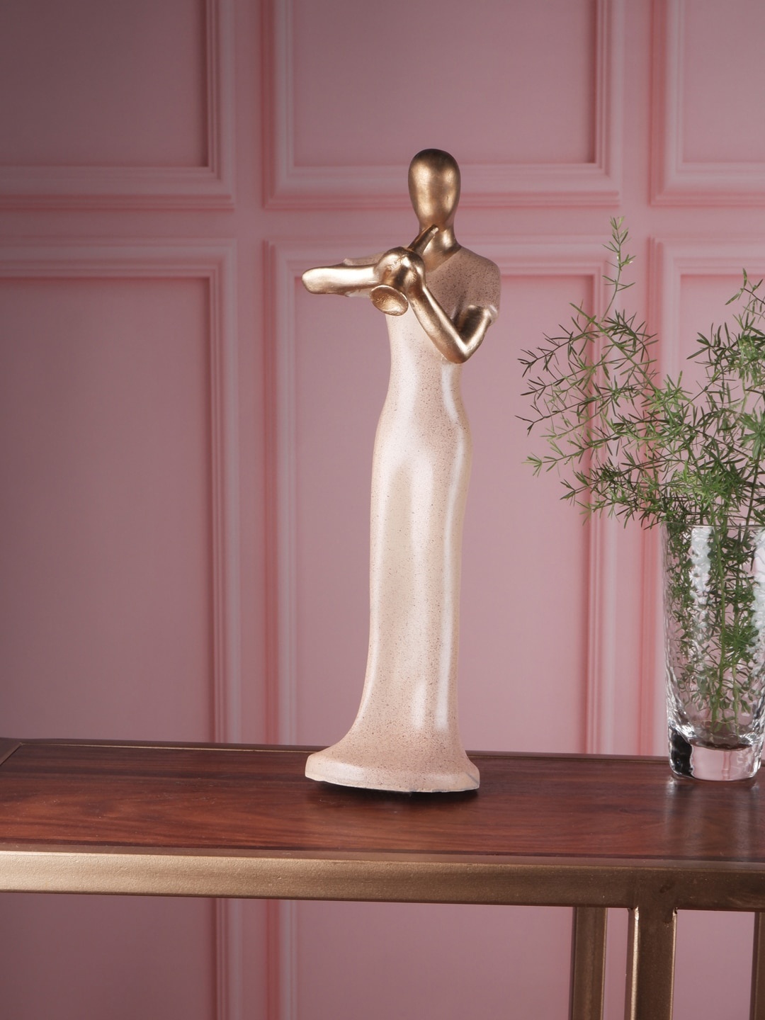 

THE WHITE INK DECOR Beige Musician Showpieces
