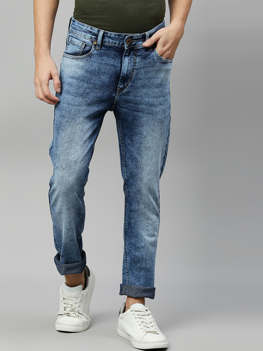 

Hubberholme Men Lean Slim Fit Heavy Fade Jeans, Na
