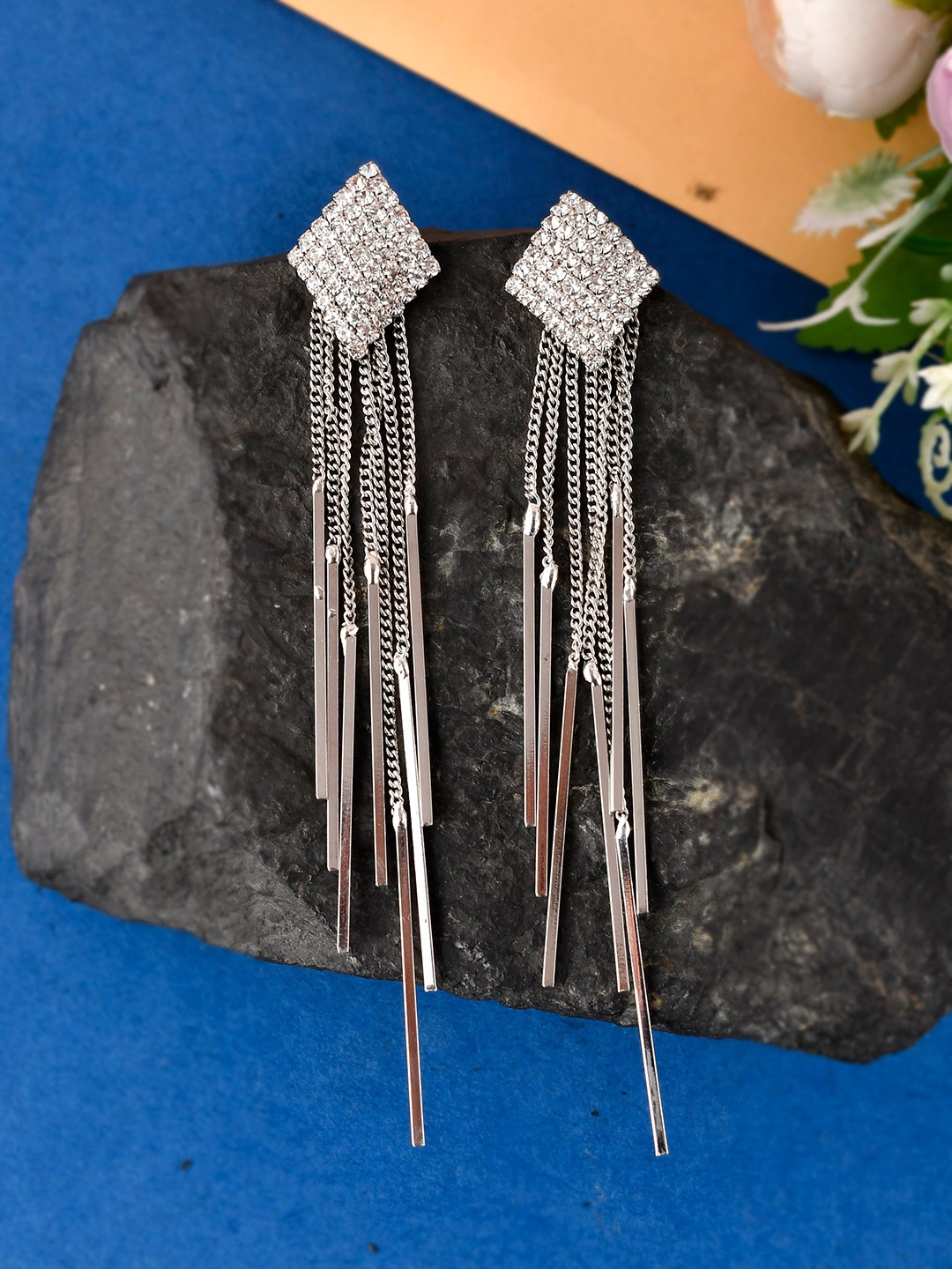 

AQUASTREET Silver-Toned Long Tassel Earrings