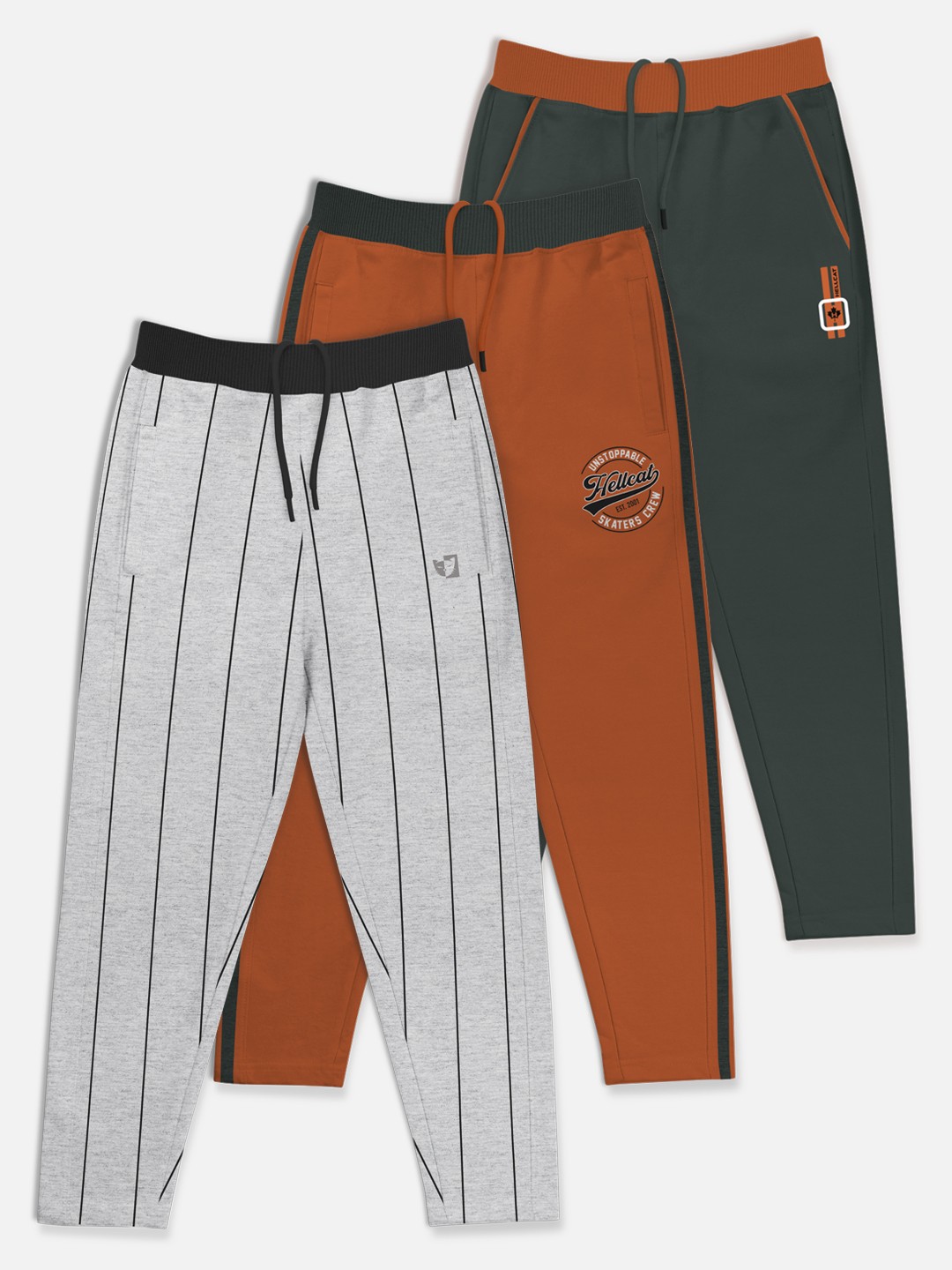 

HELLCAT Boys Pack Of 3 Track Pants, Navy blue