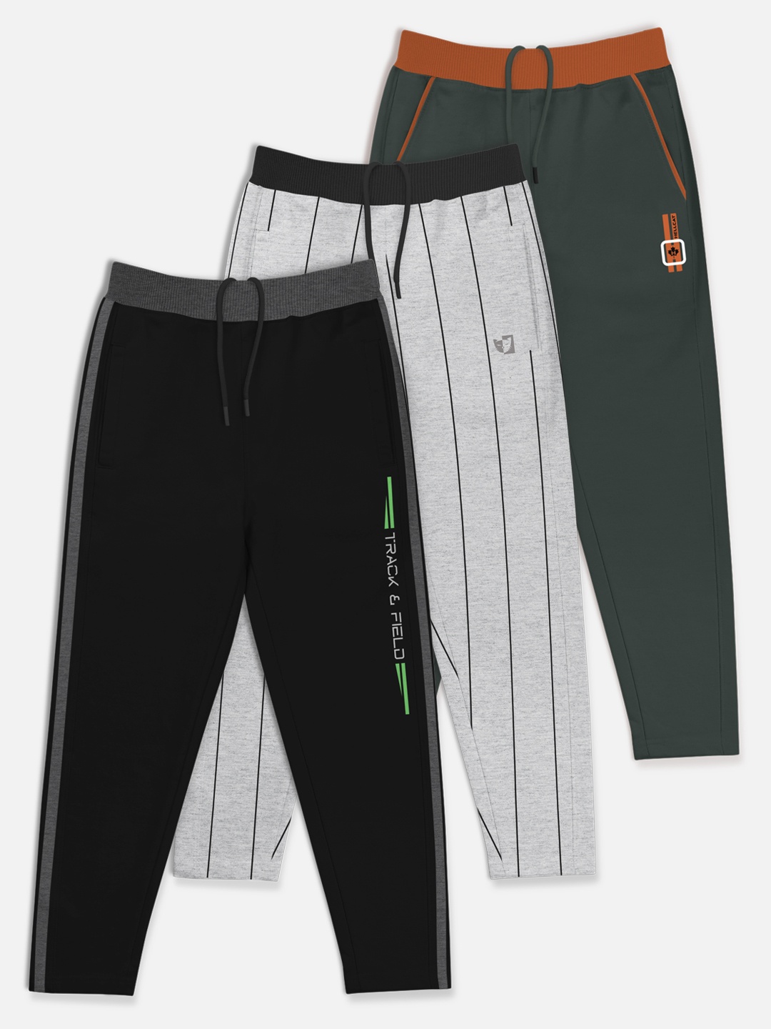 

HELLCAT Boys Pack of 3 Solid Track Pants, Black