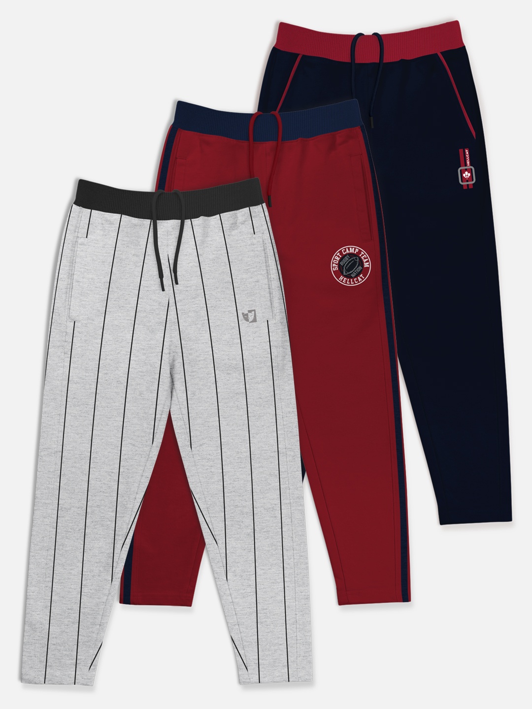 

HELLCAT Boys Pack Of 3 Track Pants, Maroon