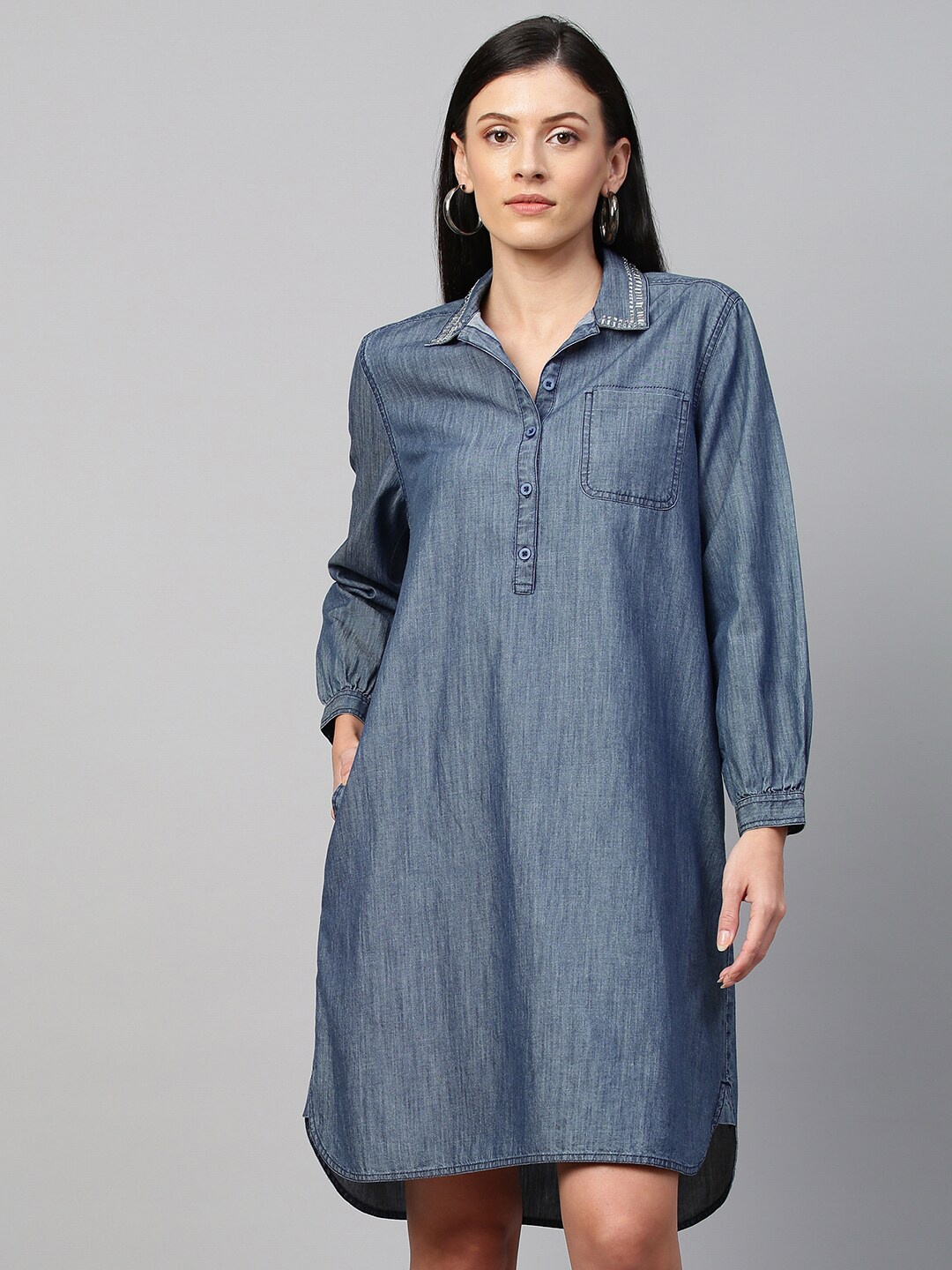 

Chemistry Denim A-Line Dress, Blue
