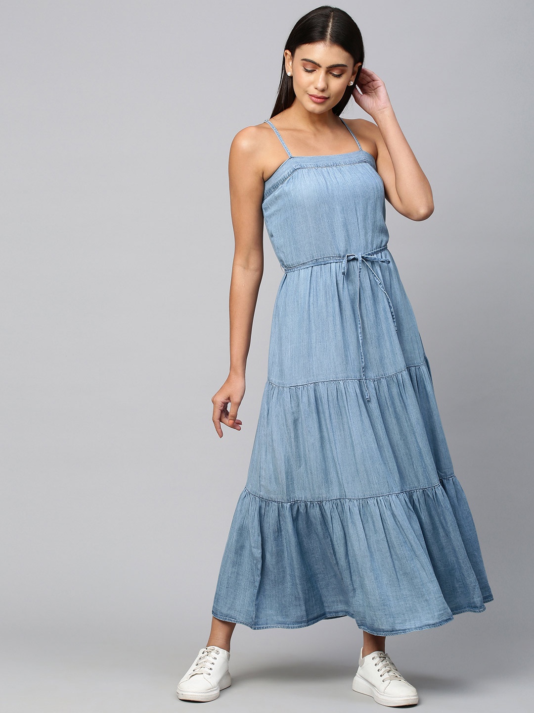 

Chemistry Blue & prussian blue Denim Maxi Dress