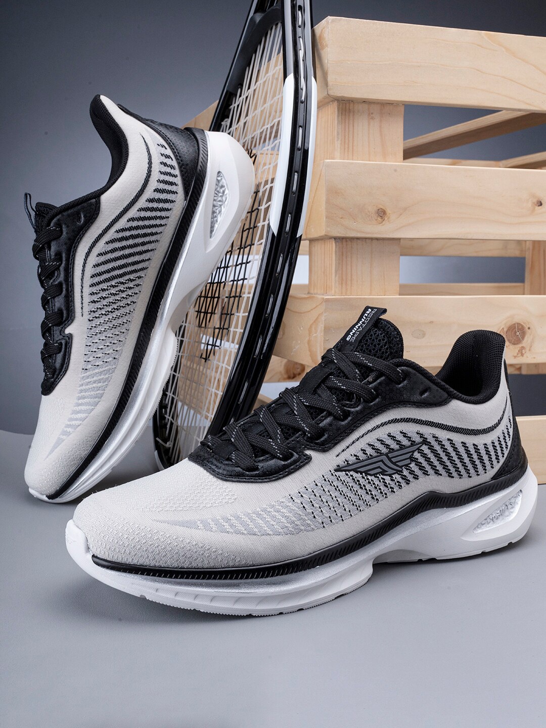 

Red Tape Men Off White Textile Walking Shoes