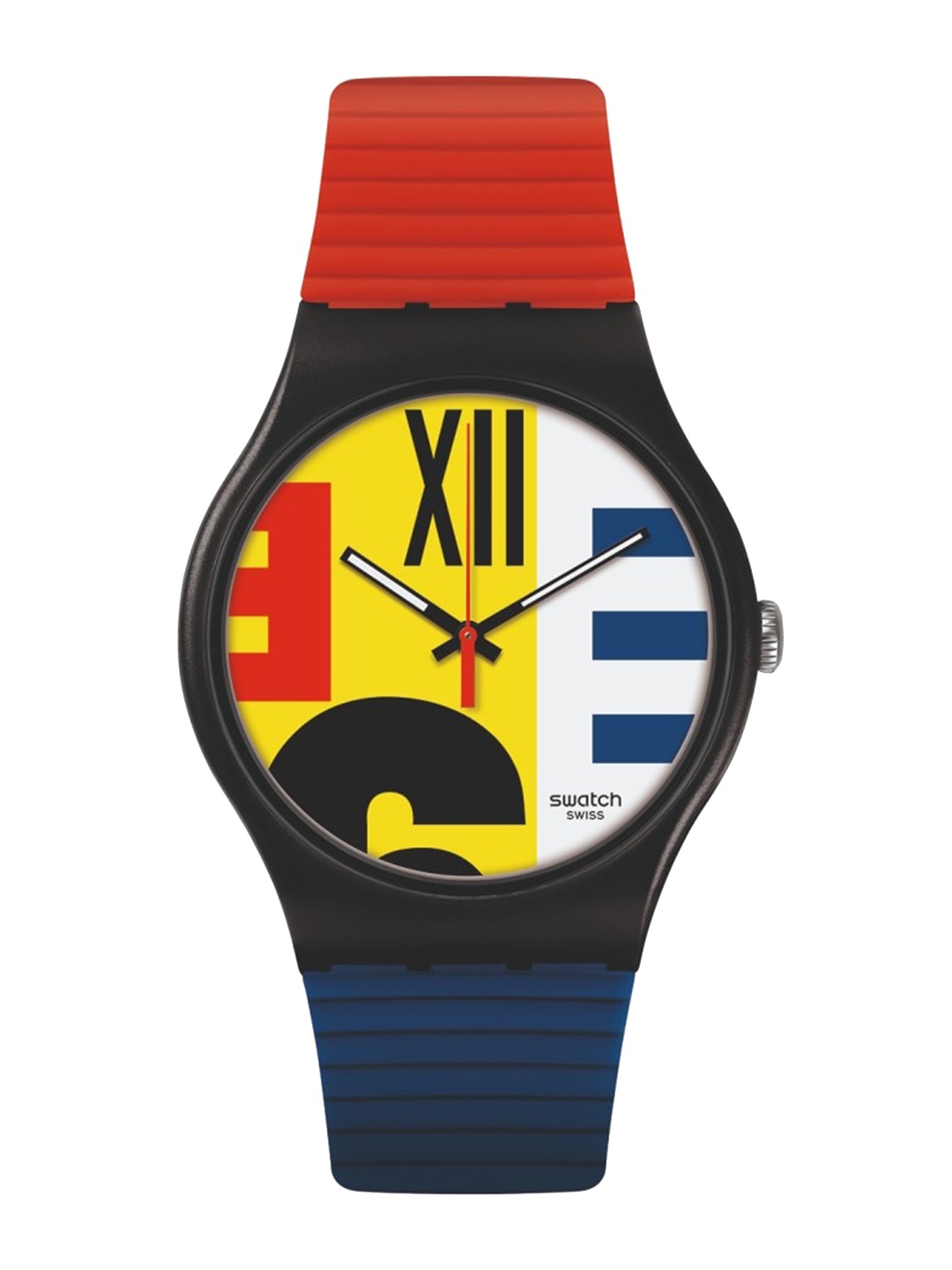 

Swatch Unisex Printed Dial & Textured Straps Analogue Watch SUOB171_A, White