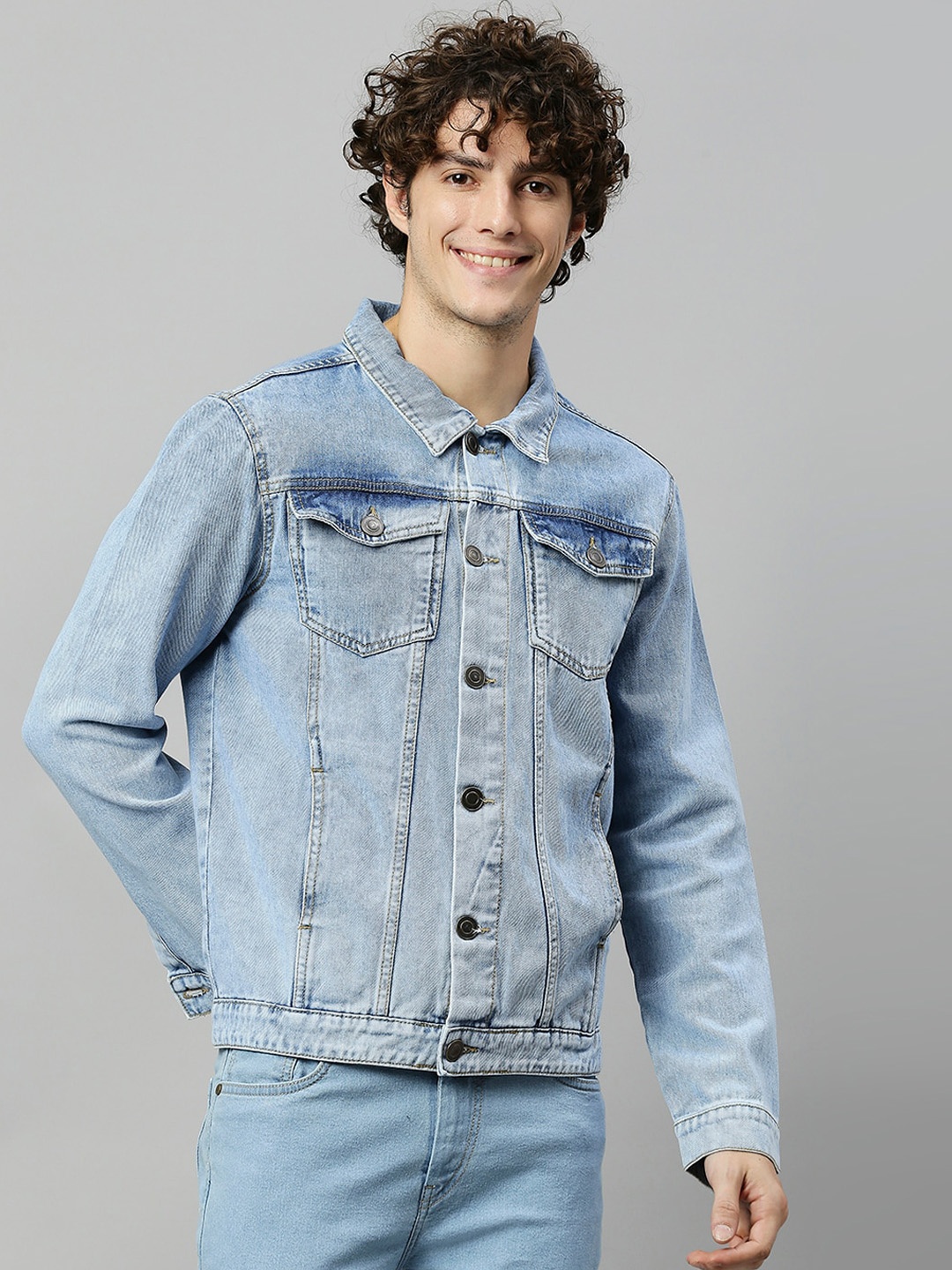 

Hubberholme Men Blue Washed Denim Jacket