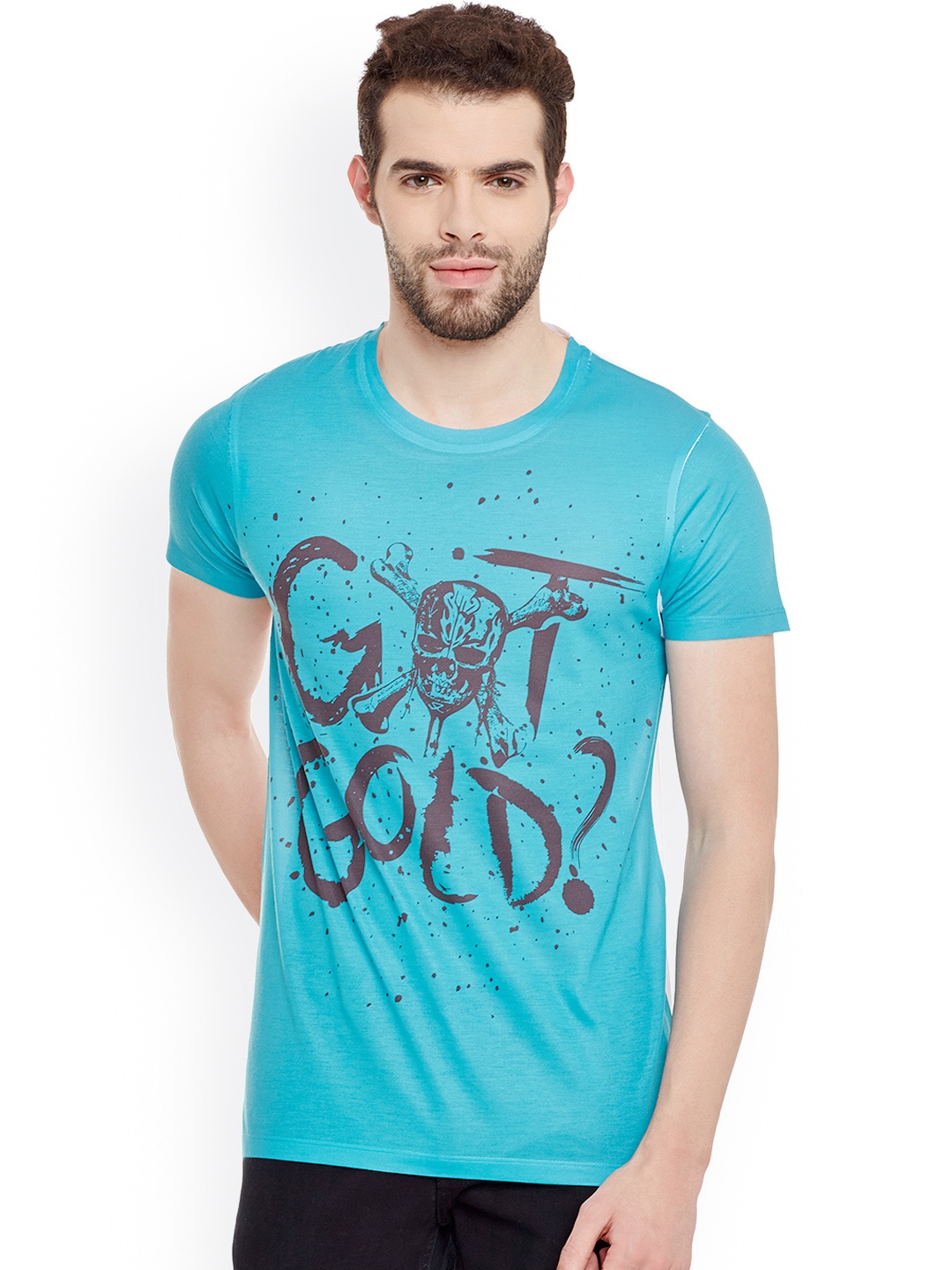 

Disney by Wear Your Mind Men Blue Printed Round Neck T-shirt