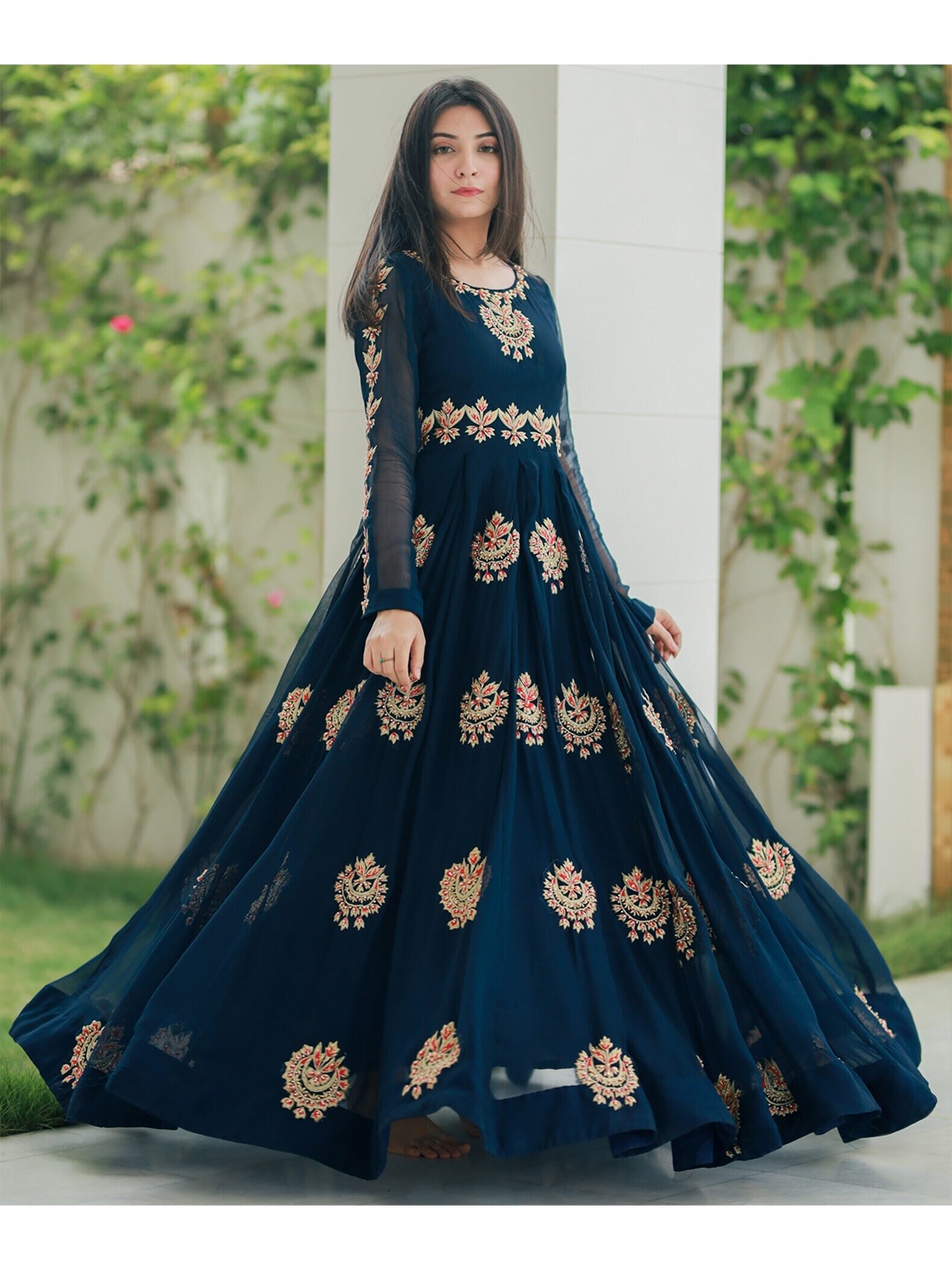 

Fashion Basket Blue & Pink Semi-Stitched Dress Material