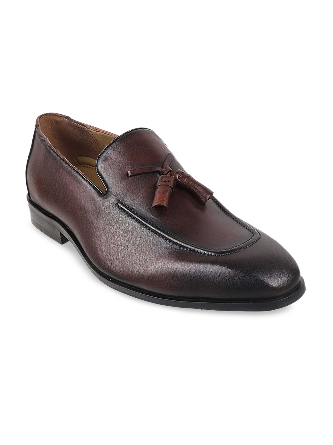 

J.FONTINI Men Brown Solid Leather Slip-On Formal Shoes