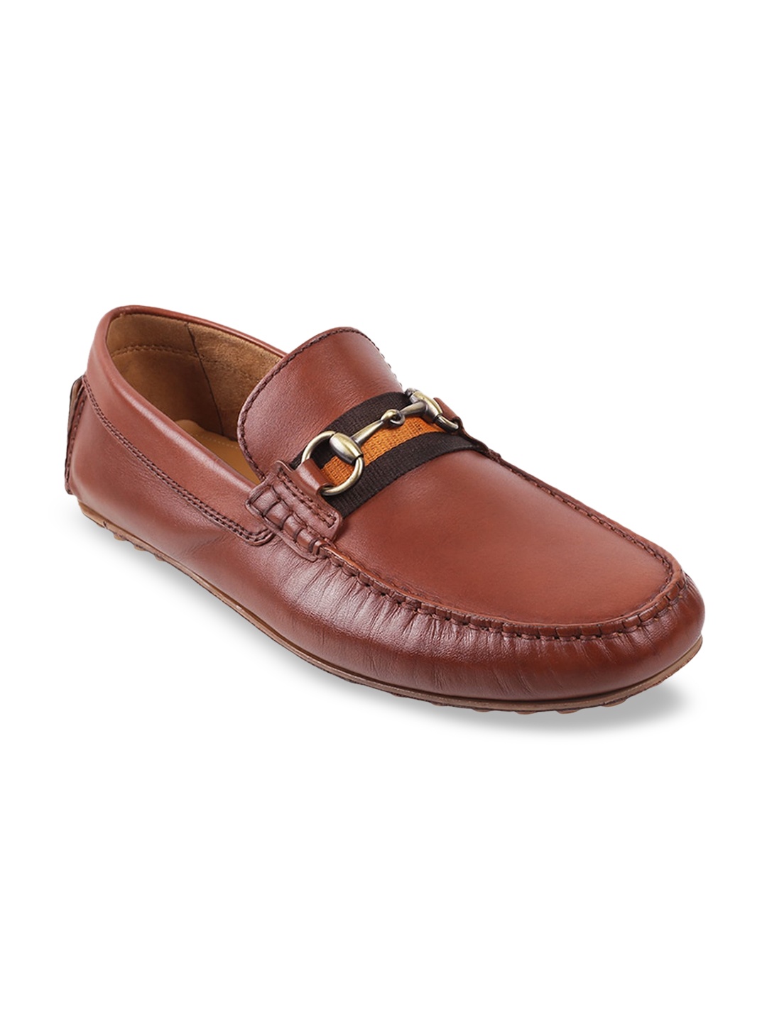 

J FONTINI Men Tan Leather Loafers