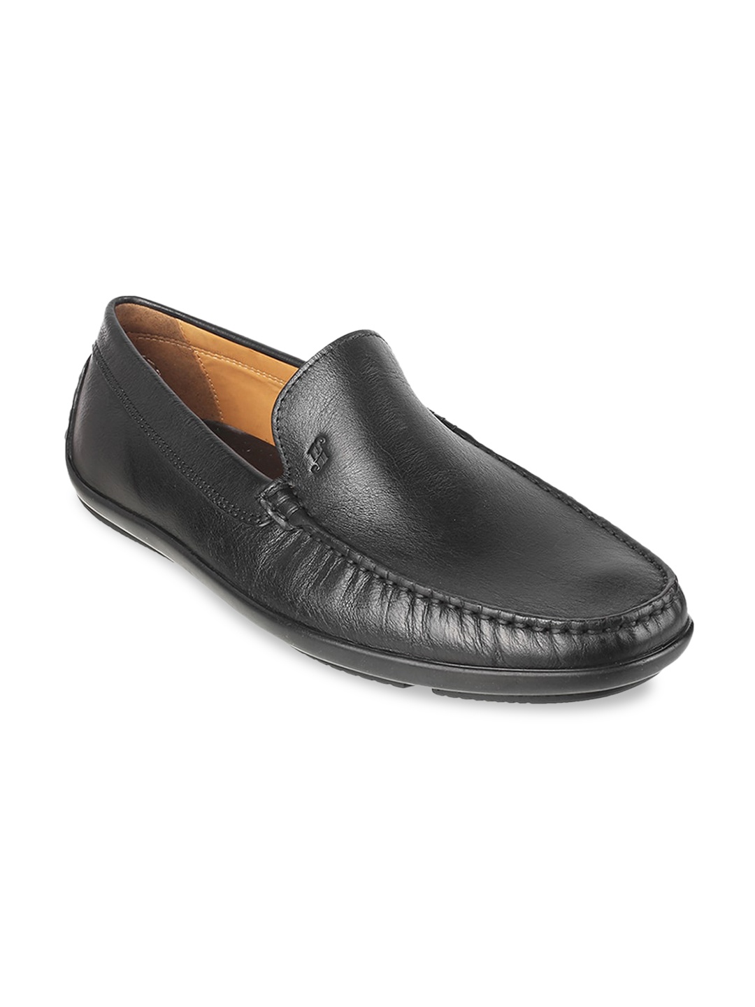 

J FONTINI Men Black Leather Loafers