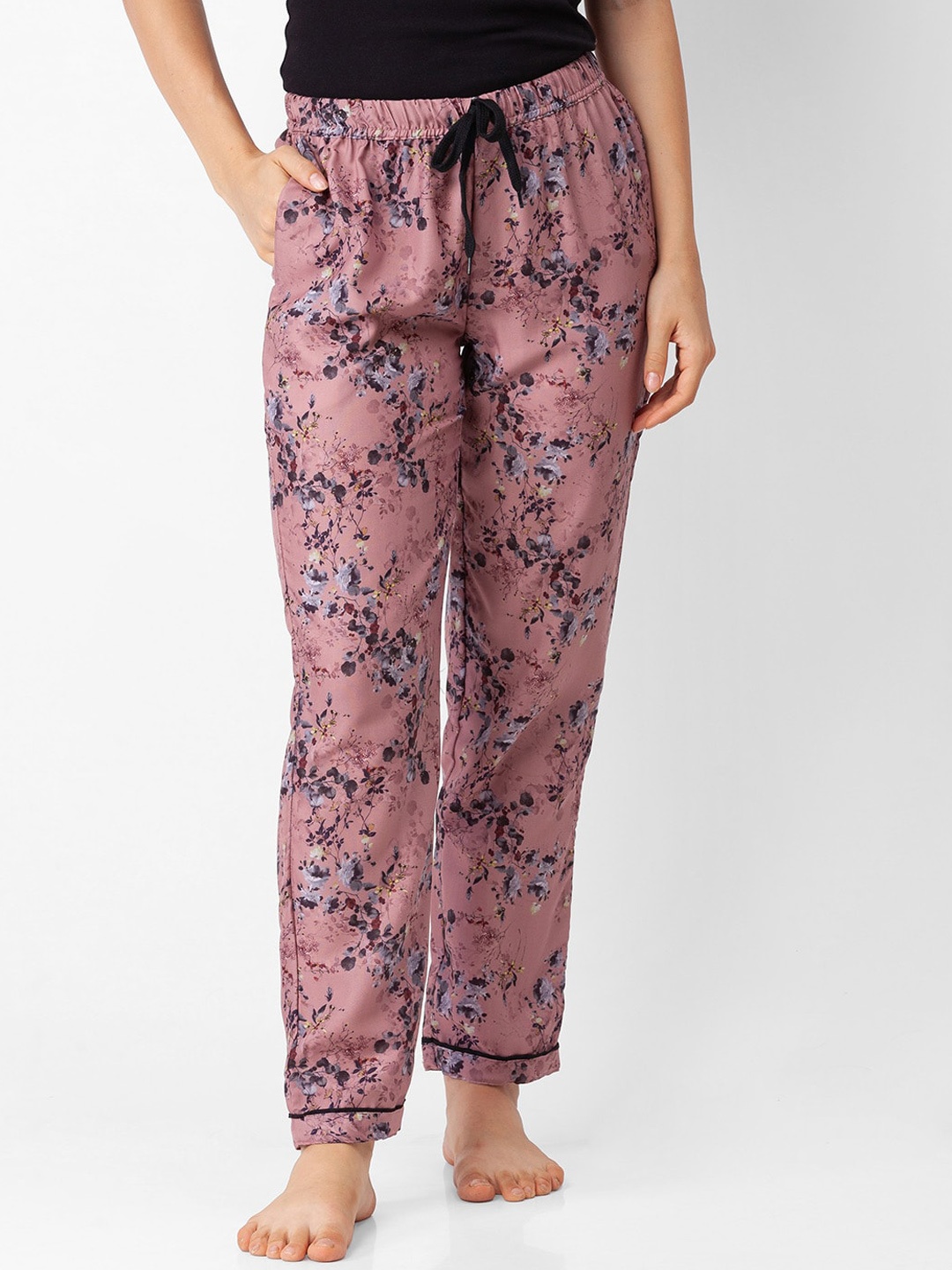 

FashionRack Women Brown Printed Cotton Lounge Pants