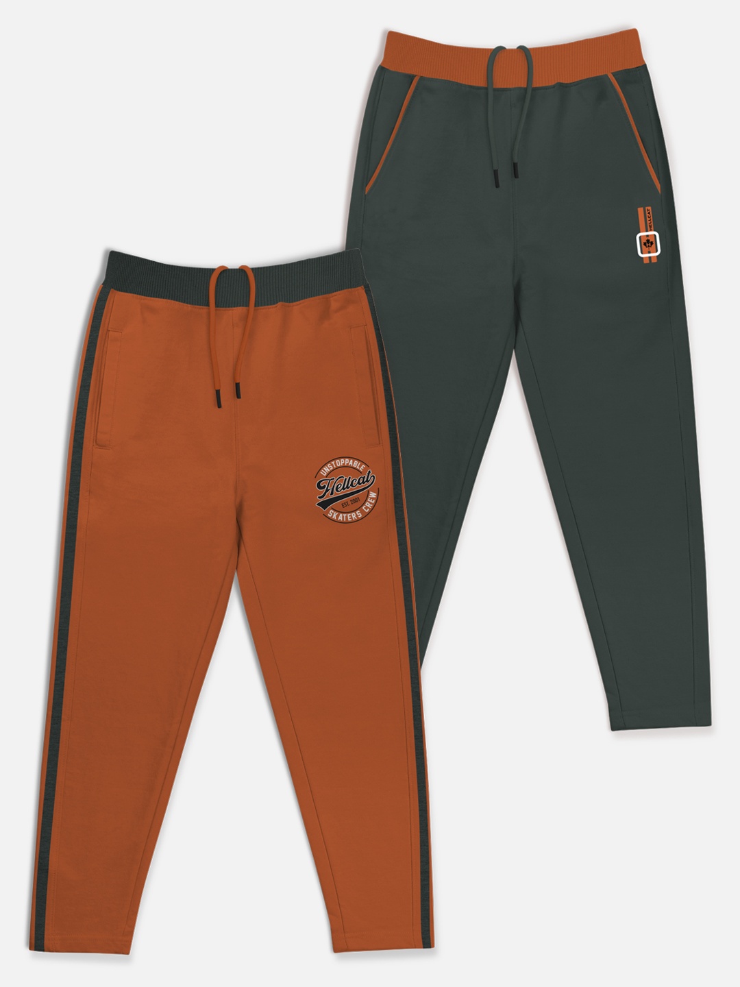 

HELLCAT Boys Pack Of 2 Solid Track Pants, Rust
