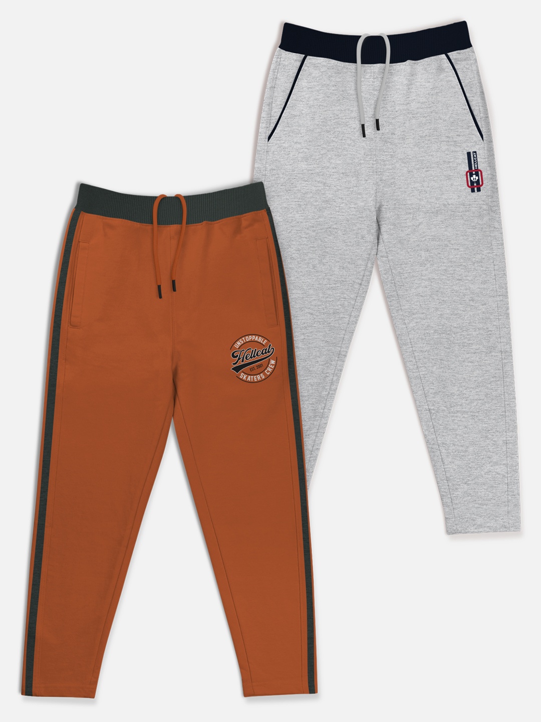 

HELLCAT Boys Pack of 2 Cotton Track Pants, Rust