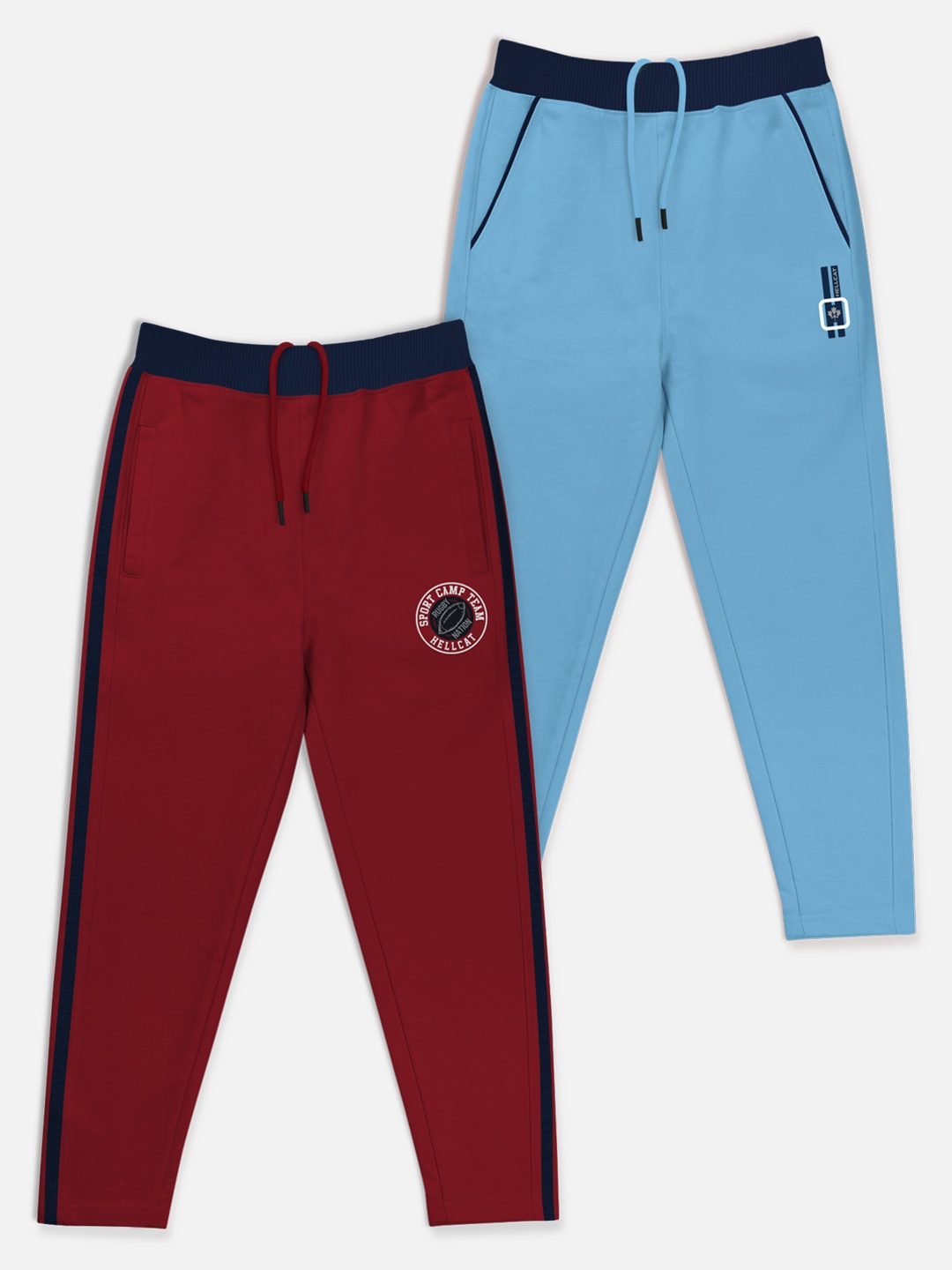 

HELLCAT Boys Pack of 3 Cotton Track Pants, Maroon