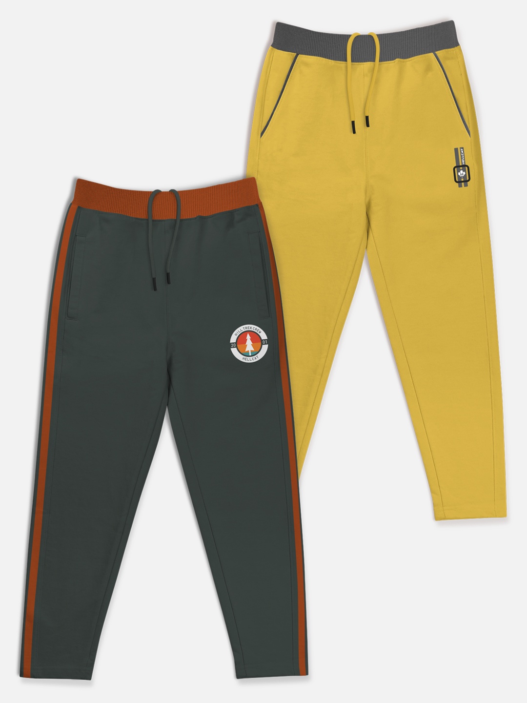 

HELLCAT Boys Pack of 2 Cotton Track Pants, Yellow