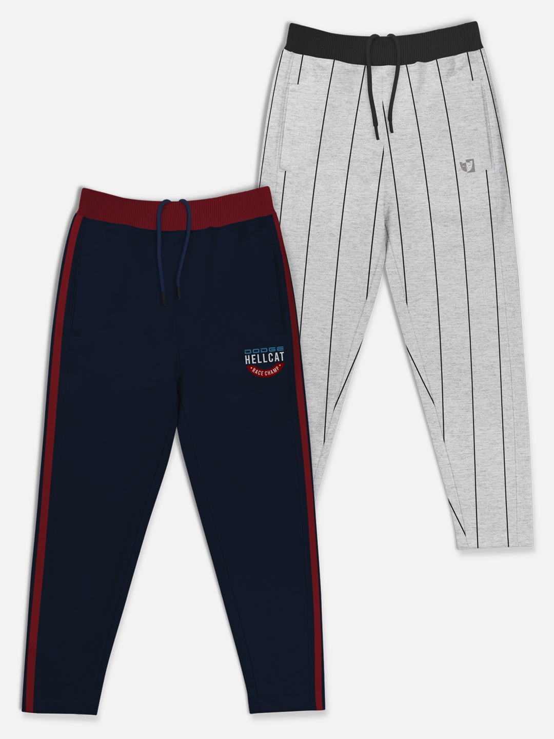 

HELLCAT Boys Pack of 2 Cotton Track Pants, Navy blue