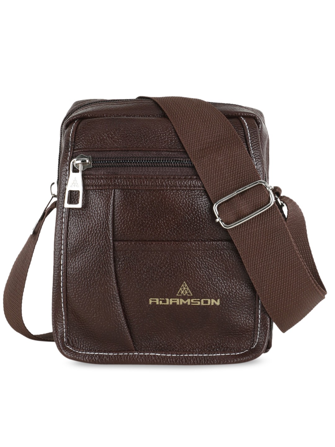 

ADAMSON Brown Textured Bucket Sling Bag