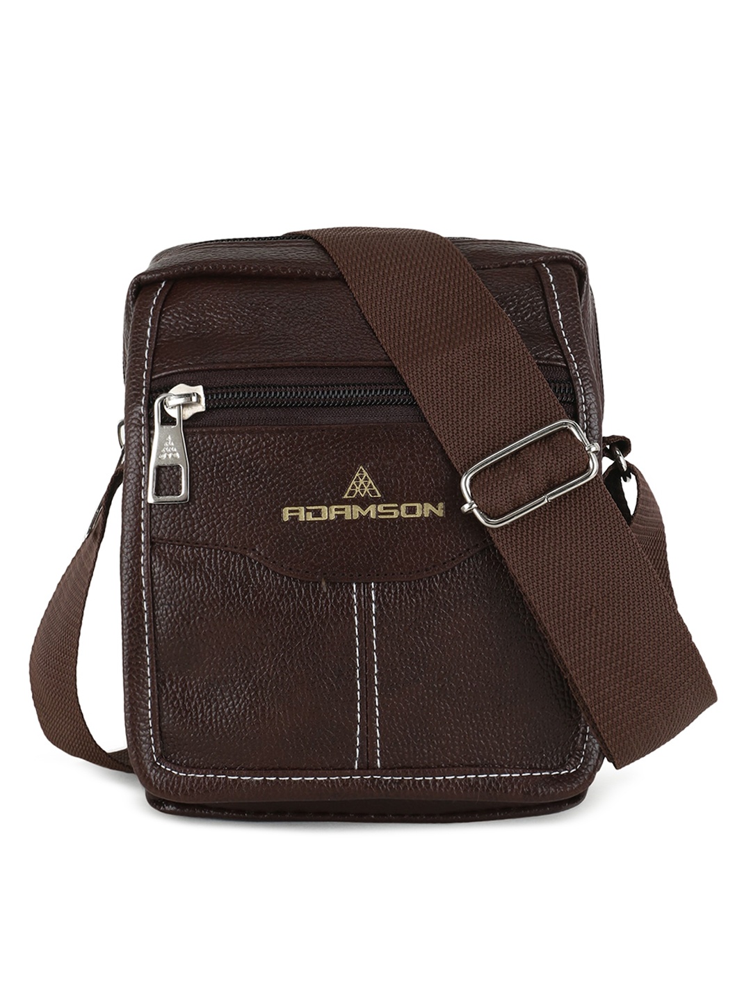 

ADAMSON Brown Bucket Sling Bag with Quilted