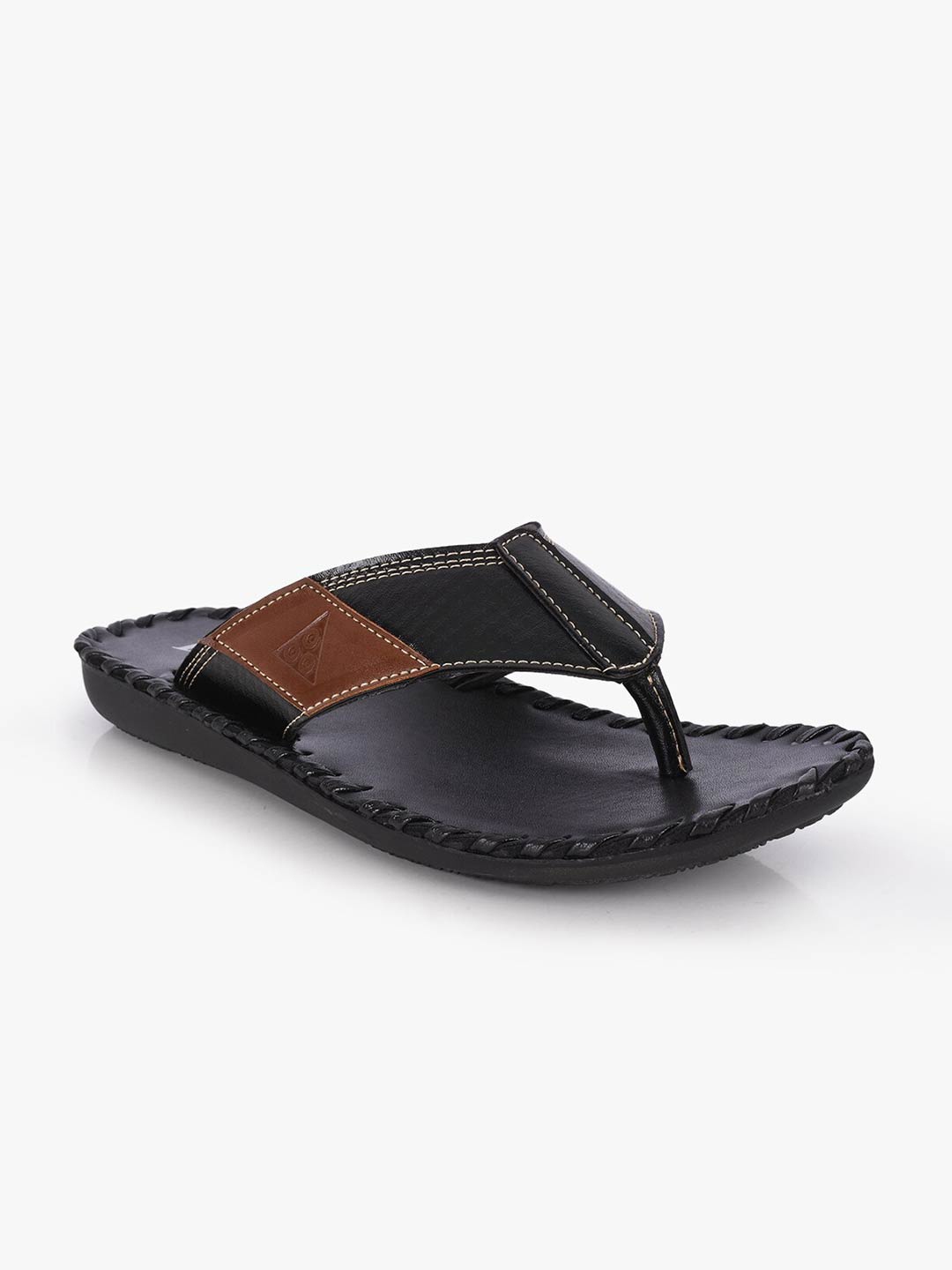 

BuckleUp Men Black & Tan Comfort Sandals