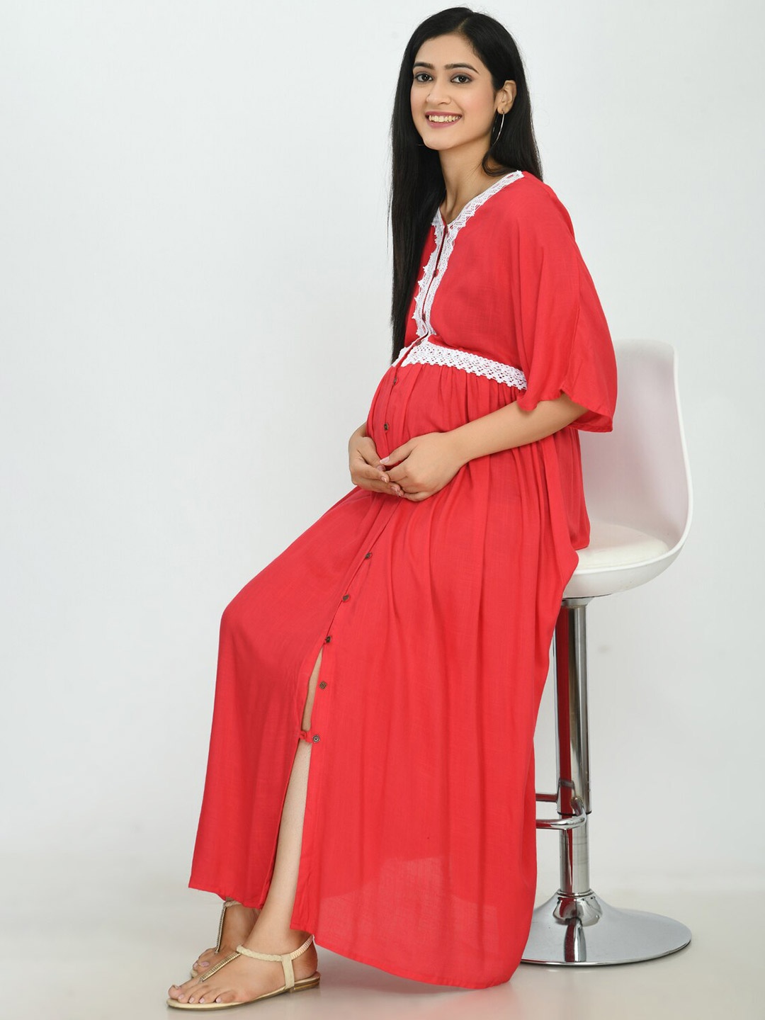 

MAFE Peach-Coloured Maxi Dress