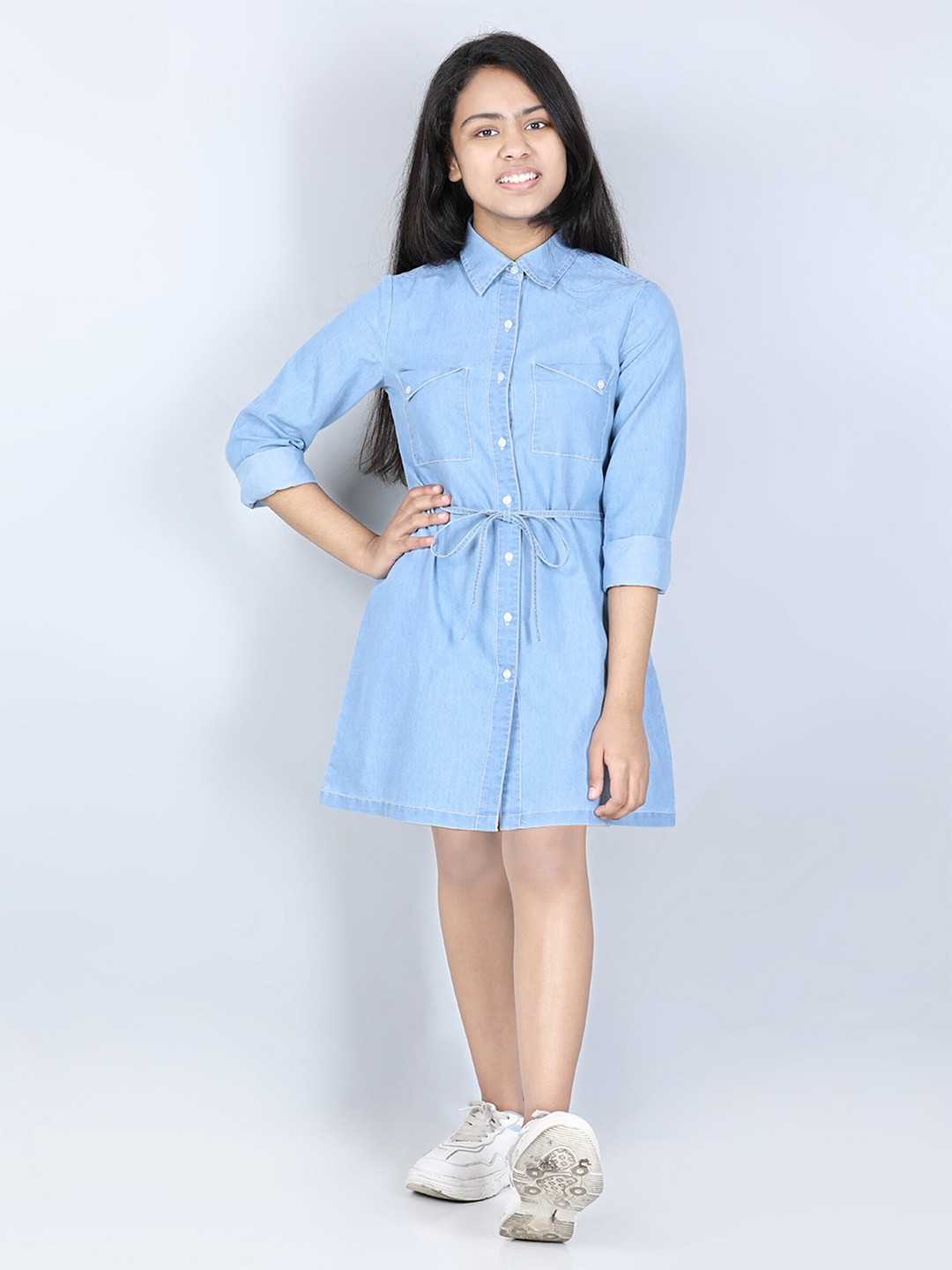 

StyleStone Blue Denim Shirt Dress