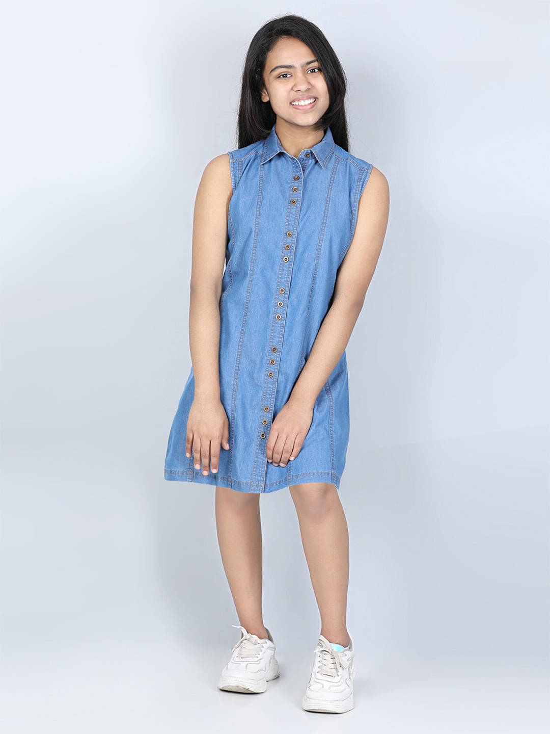 

StyleStone Blue Denim Shirt Dress