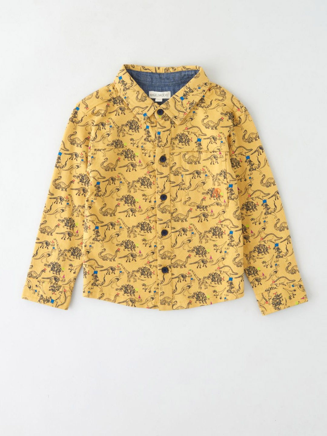 

Angel & Rocket Boys Yellow Classic Printed Casual Shirt