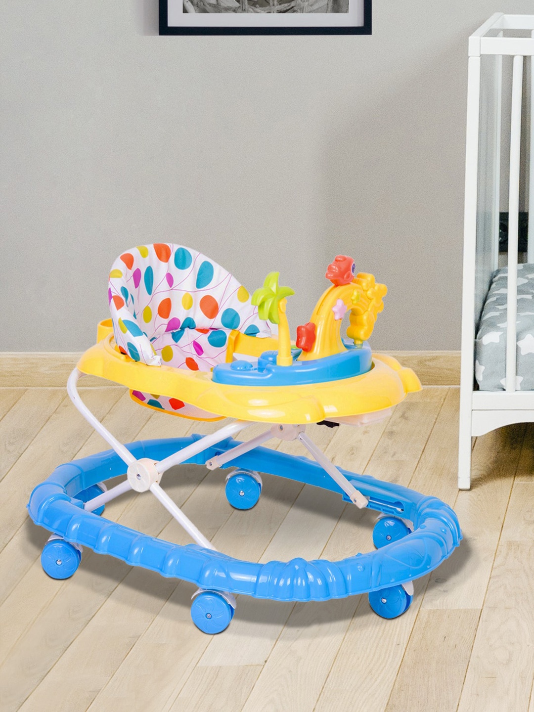 

Baby Moo Infants Blue & Yellow Solid Walker