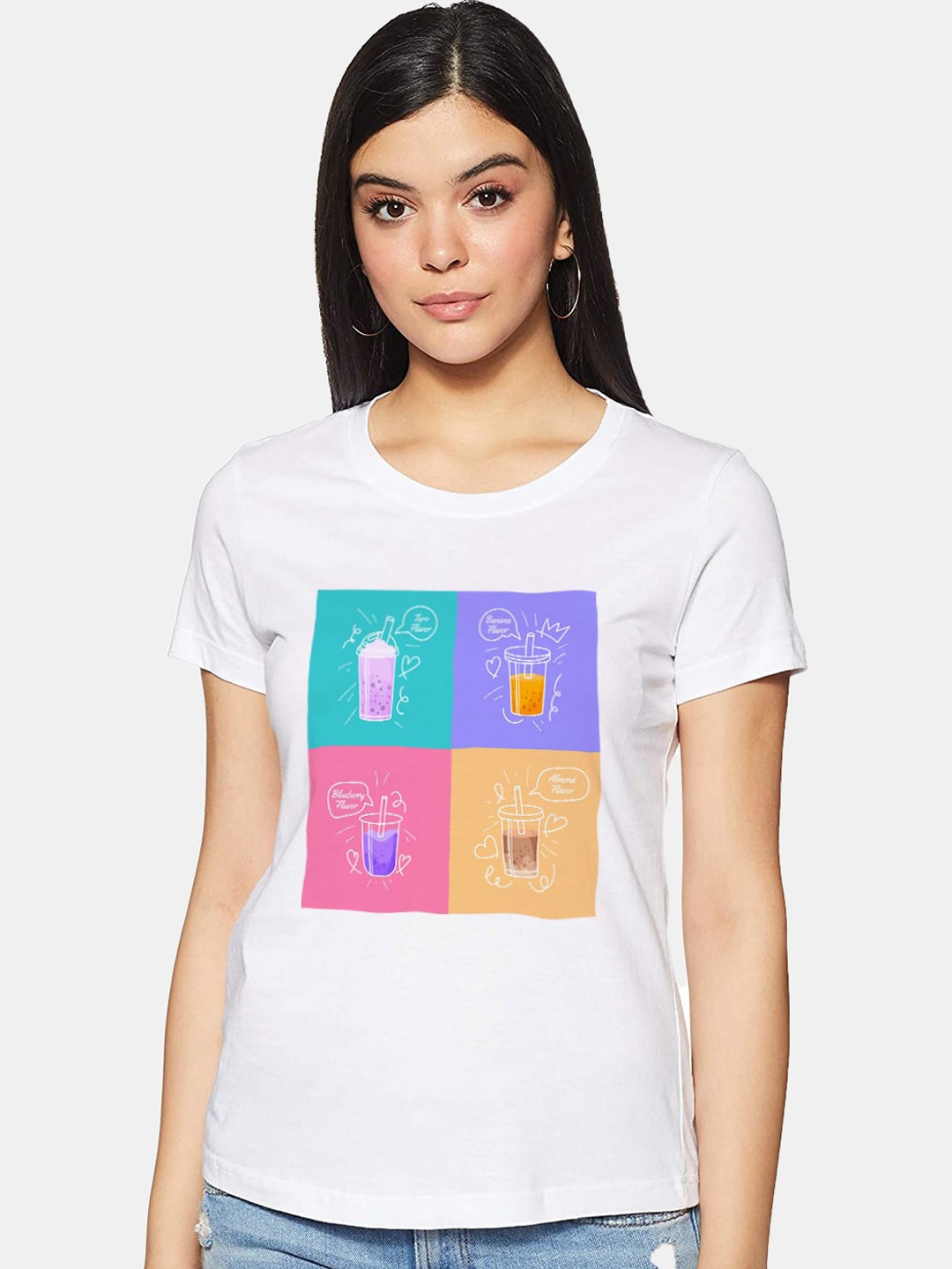 

FashionRack Women White Printed Lounge T-Shirt