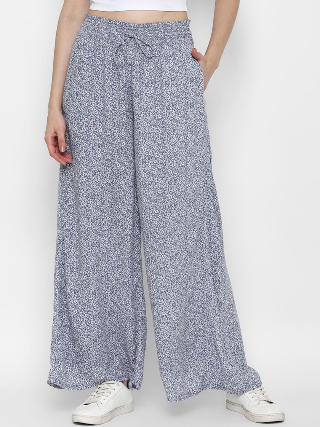 

AMERICAN EAGLE OUTFITTERS Women Blue Printed Trousers