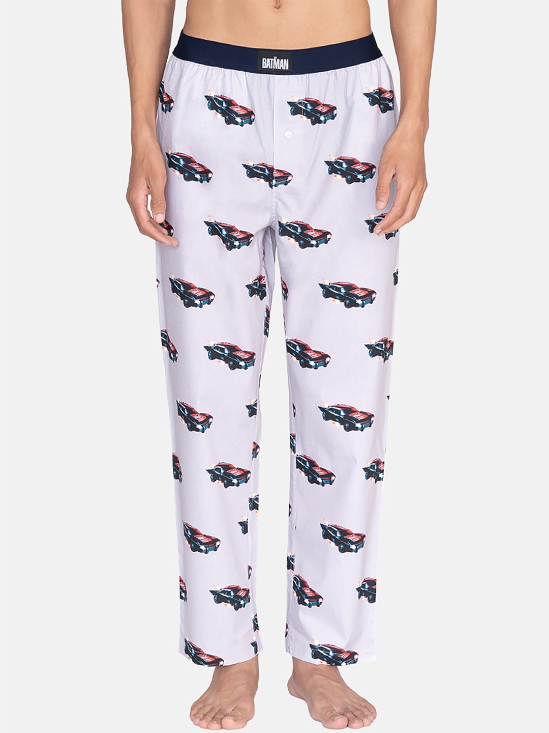 

SMUGGLERZ INC. Men Pure Cotton Graphic Print Lounge Pants, White