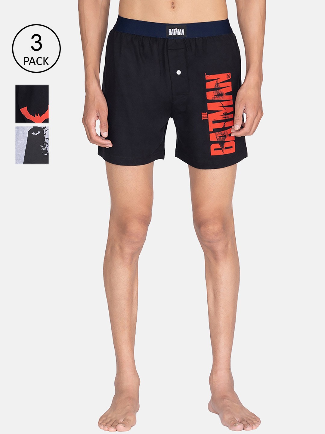 

SMUGGLERZ INC. Men Pack Of 3 Assorted Pure Cotton Boxers
