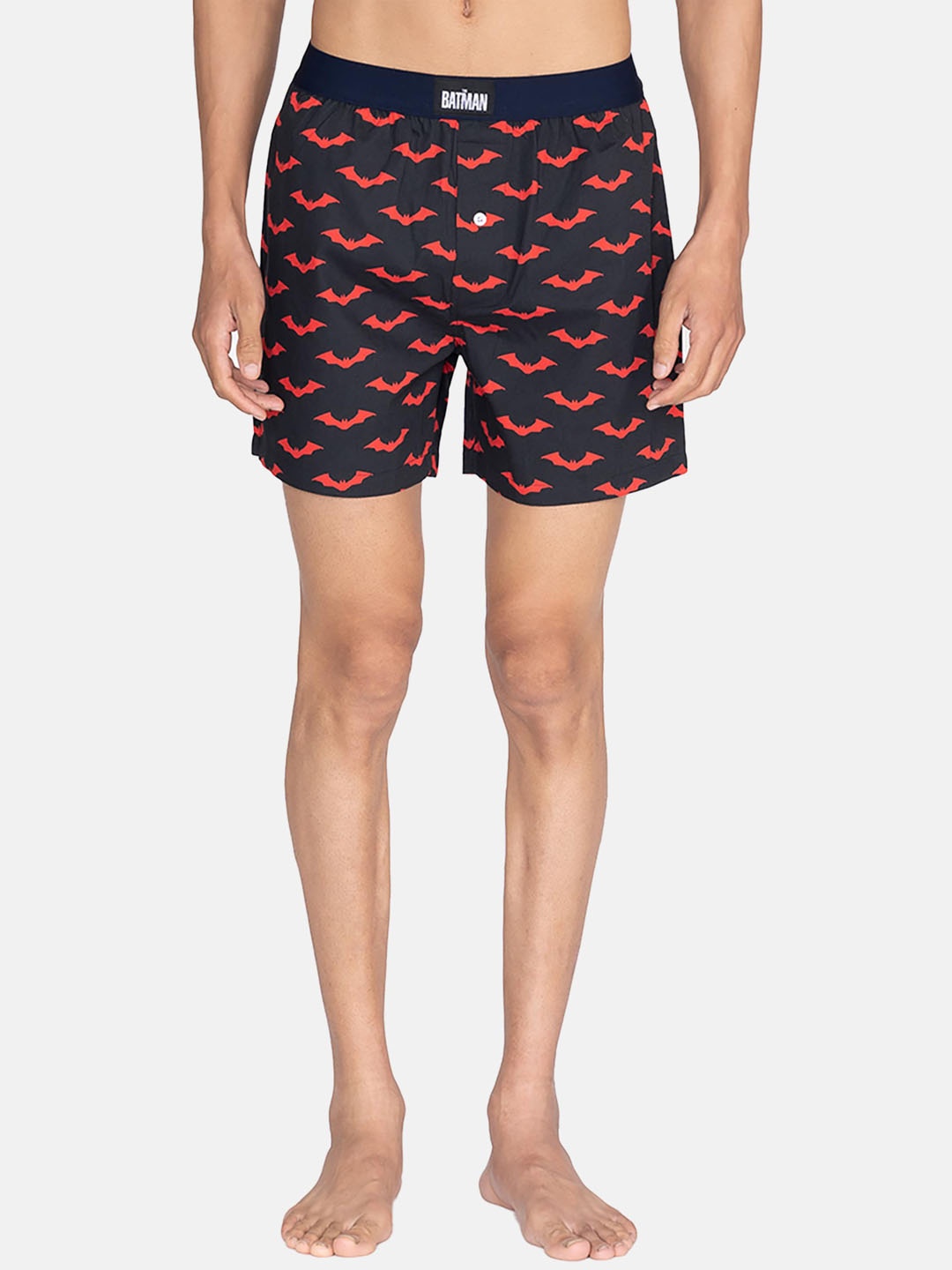 

SMUGGLERZ INC. Men Black & Orange Printed Pure Cotton Comfort-Fit Boxers