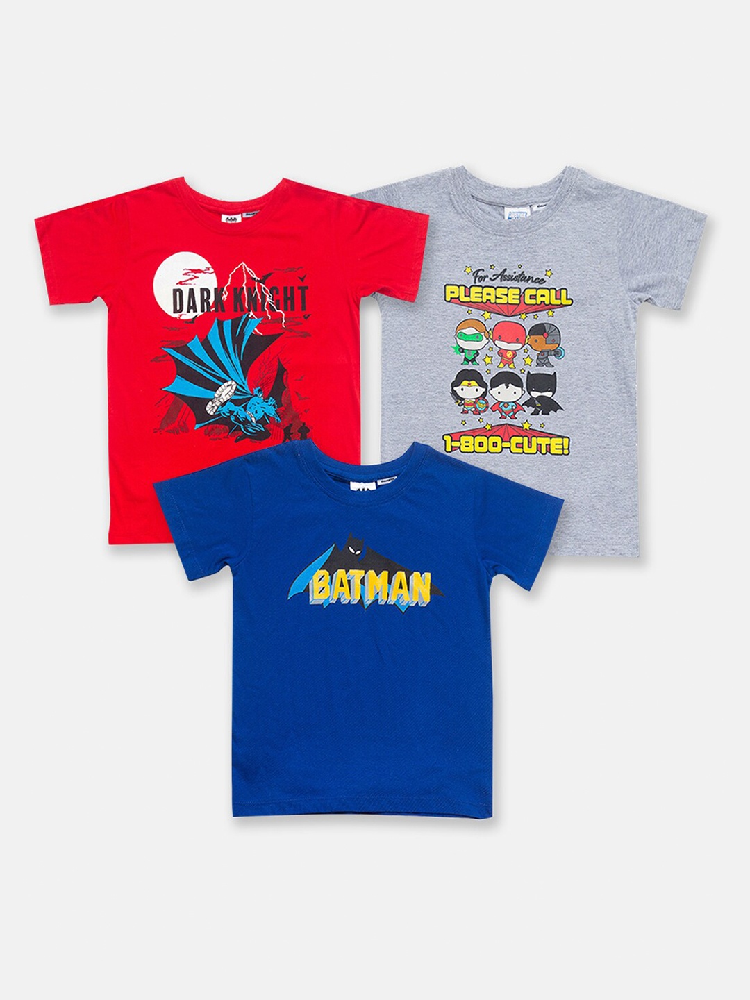 

SMUGGLERZ INC Boys Blue 3 Batman Printed Applique T-shirt