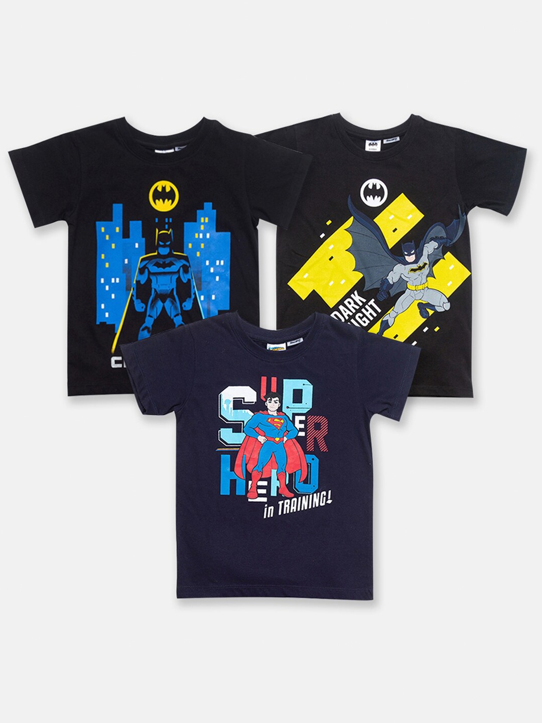 

SMUGGLERZ INC Boys Blue 3 Batman Printed Applique T-shirt