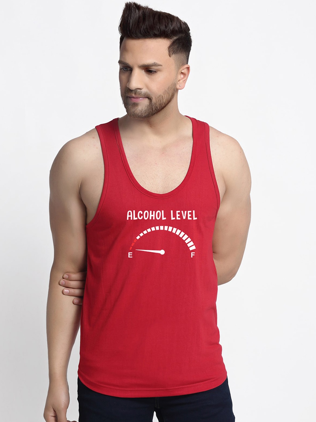 

Friskers Men Maroon Printed Alcohol Level Innerwear Vests