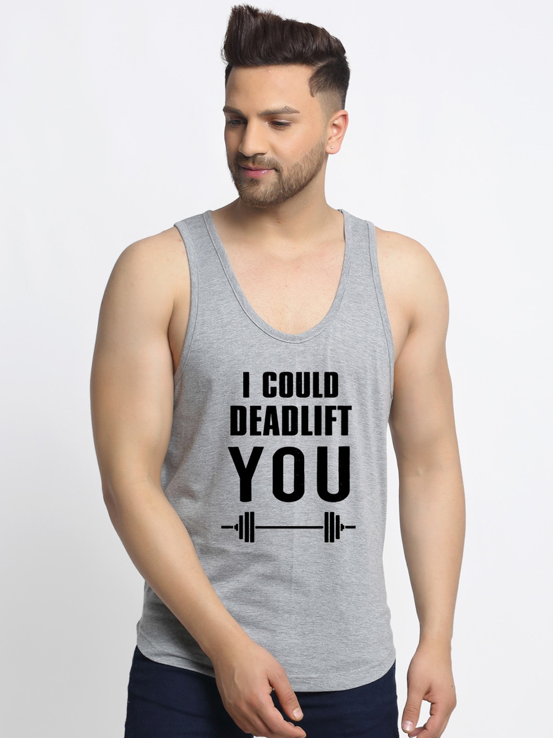 

Friskers Men Grey Printed Innerwear Vests