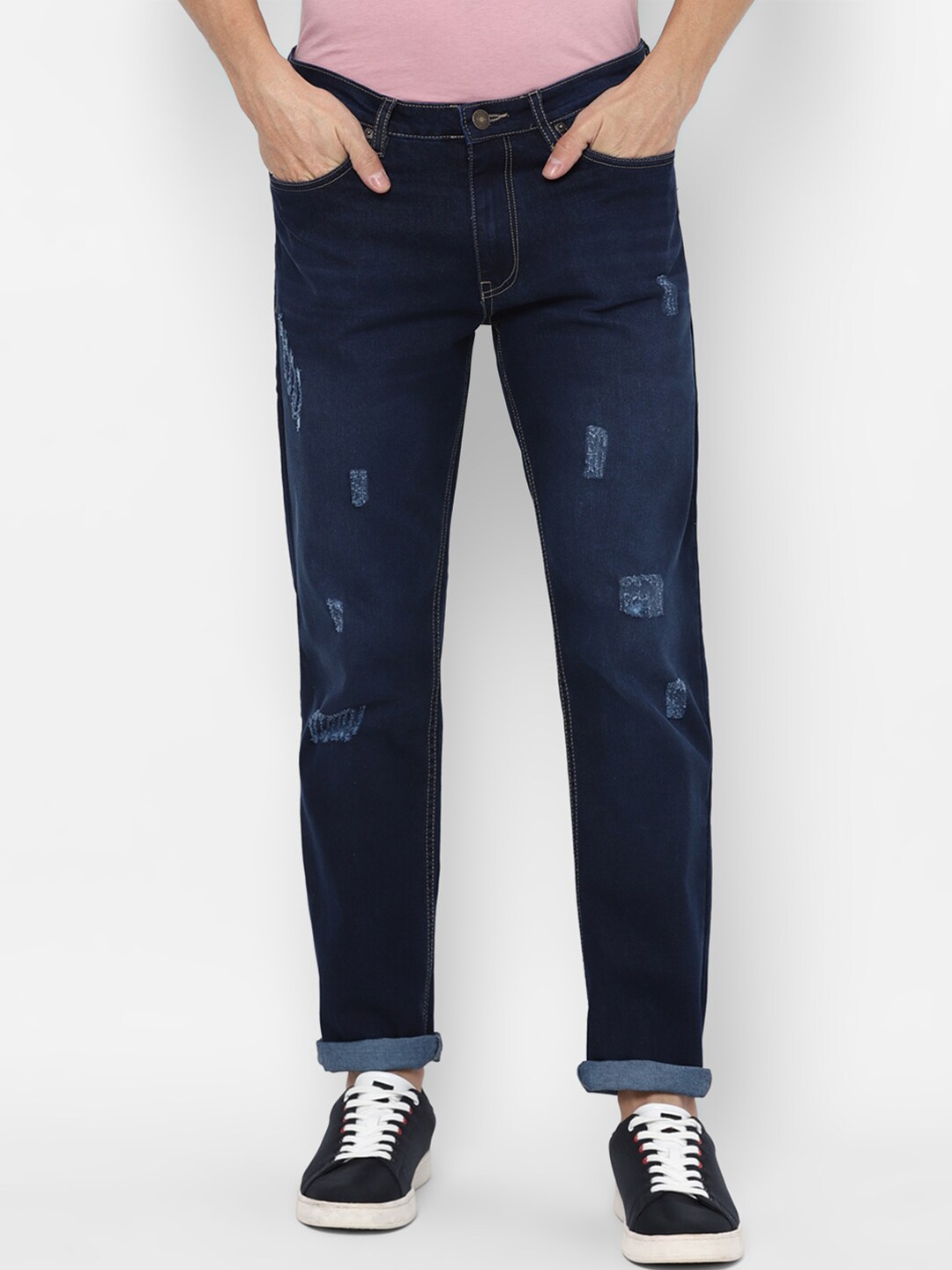 

FOREVER 21 Men Mid-Rise Straight Fit Regular Length Jeans, Navy blue