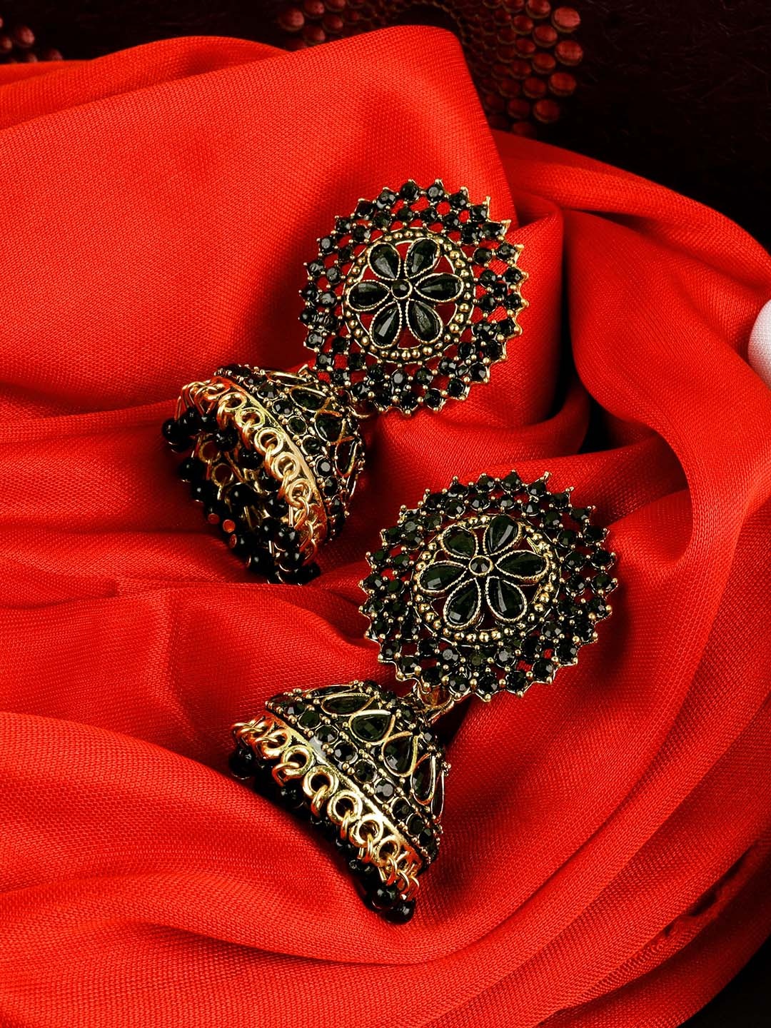 

Fashion Frill Black Contemporary Jhumkas Earrings