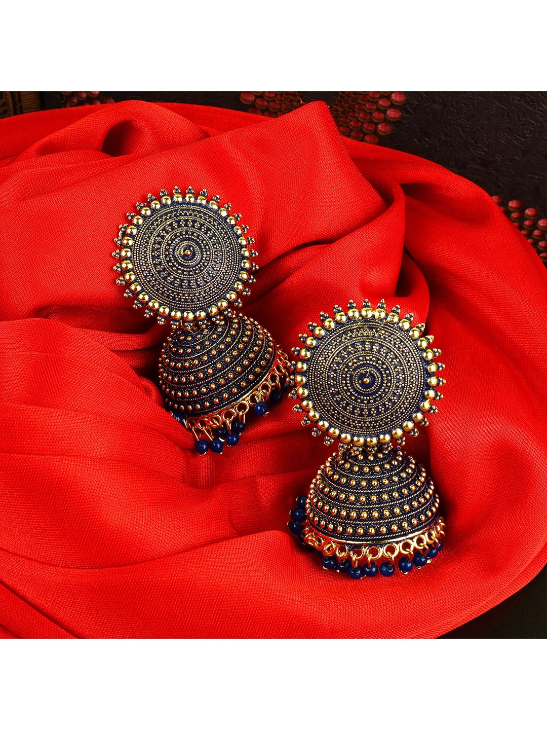 

Fashion Frill Blue Contemporary Jhumkas Earrings