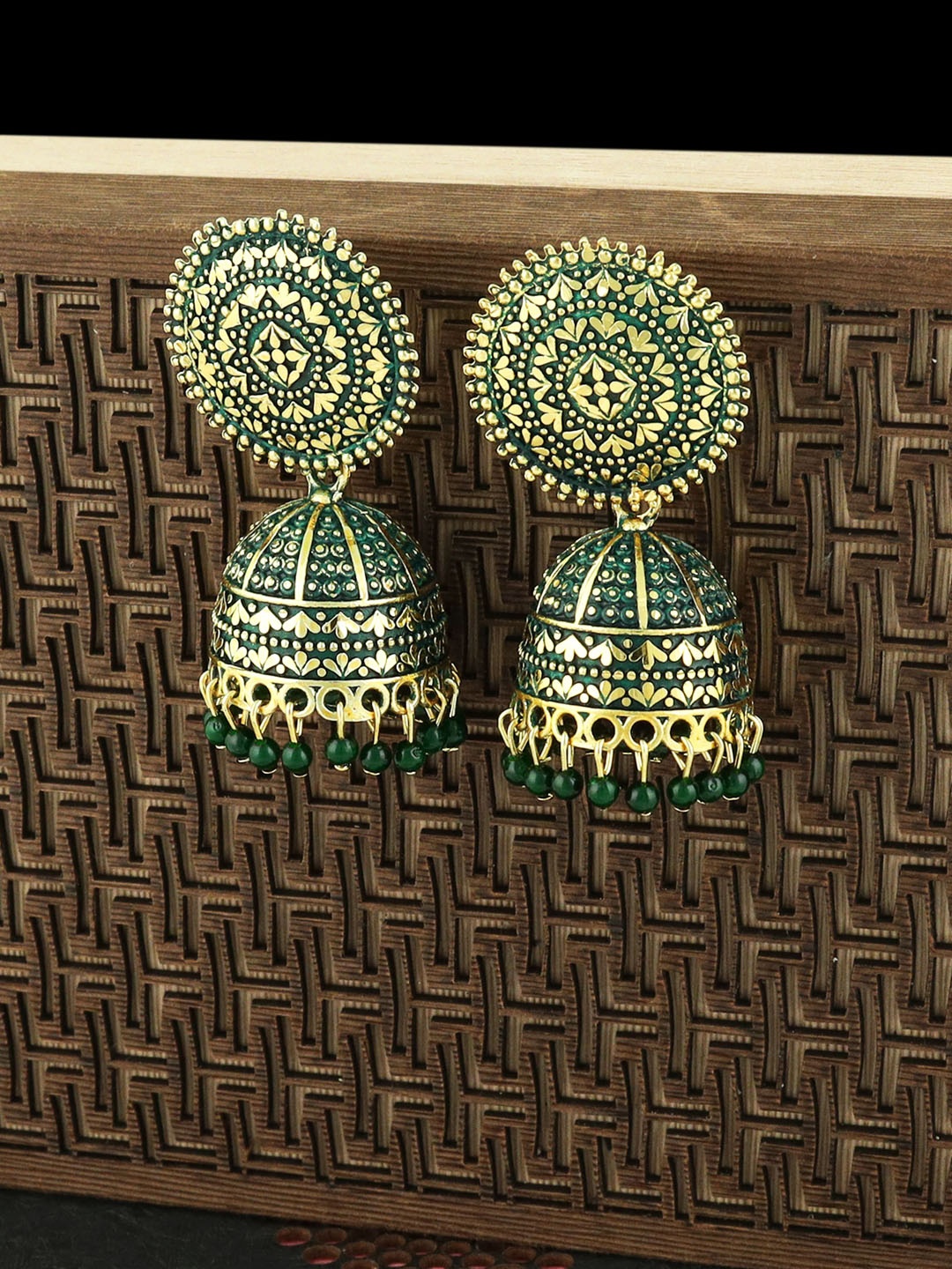 

Fashion Frill Green Contemporary Jhumkas Earrings