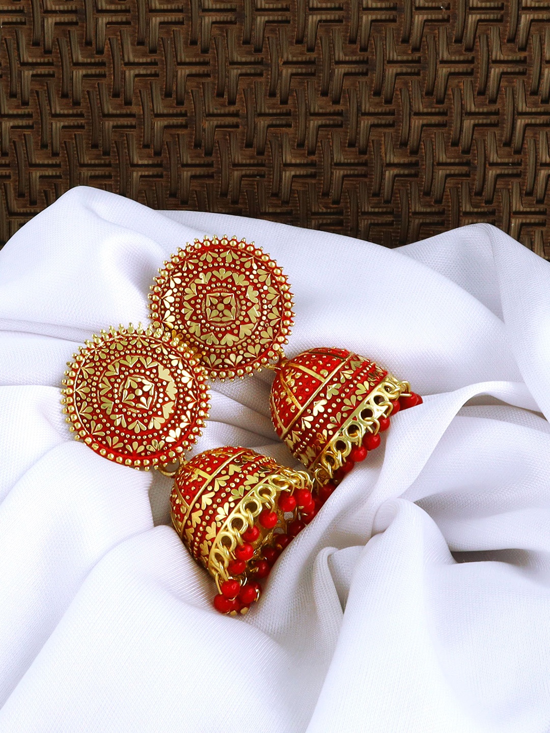 

Fashion Frill Red Contemporary Drop Earrings