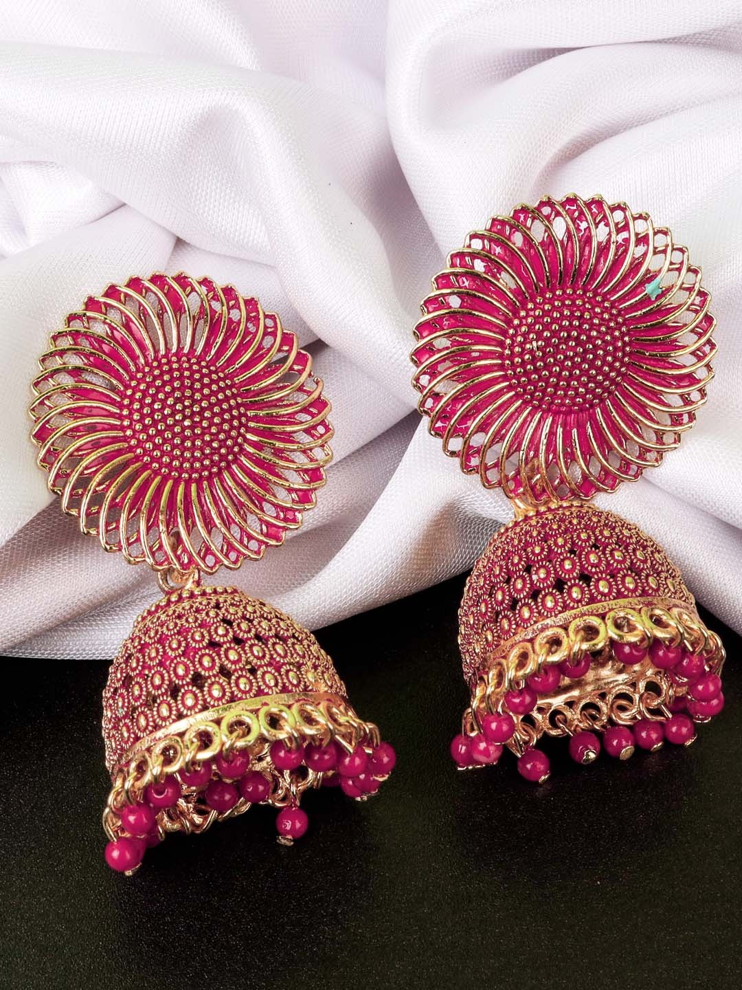 

Fashion Frill Pink Contemporary Jhumkas Earrings