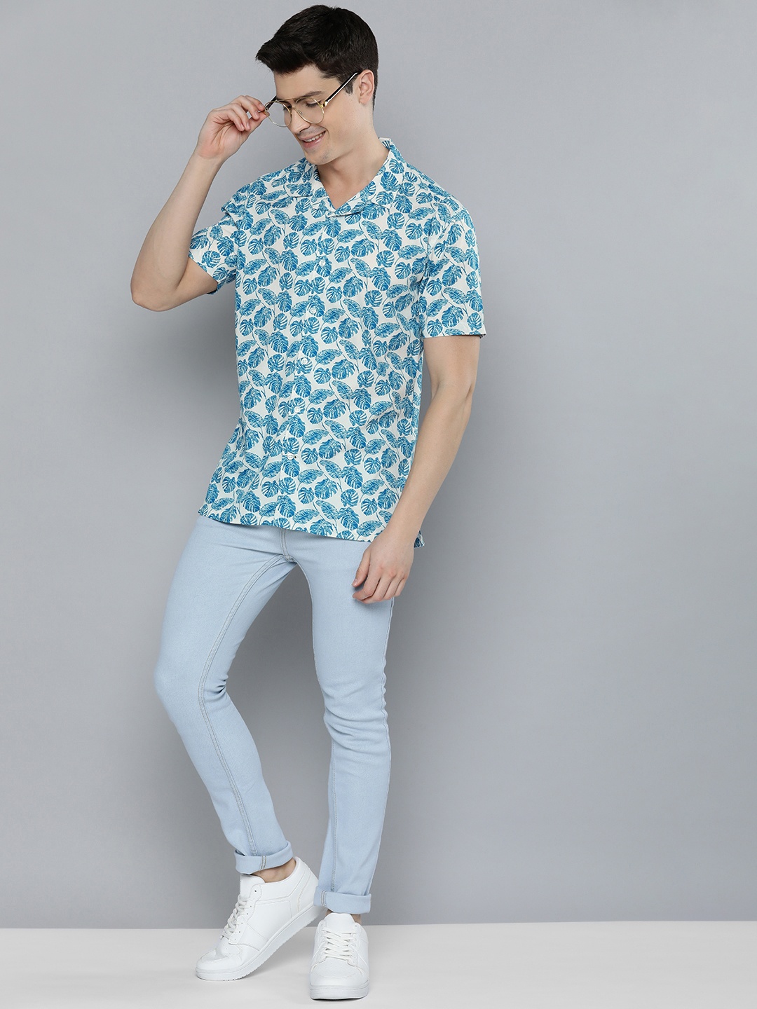 

Mast & Harbour Tropical Printed Casual Shirt, Blue
