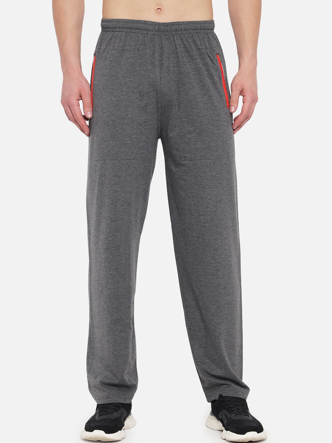 

FFLIRTYGO Men Grey Solid Pure Cotton Track Pants