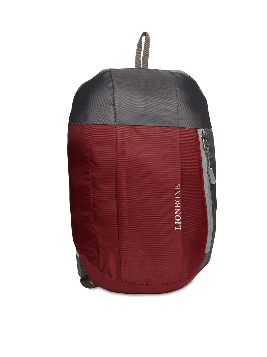

LIONBONE Unisex Maroon & Grey Colourblocked Backpack